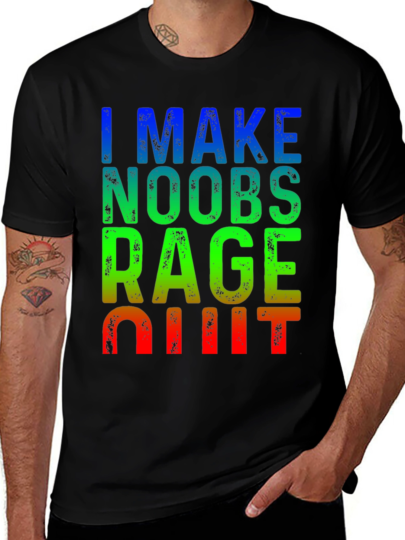 Variant 4 of I Make Noobs Rage Quit Funny Gamer T-Shirt