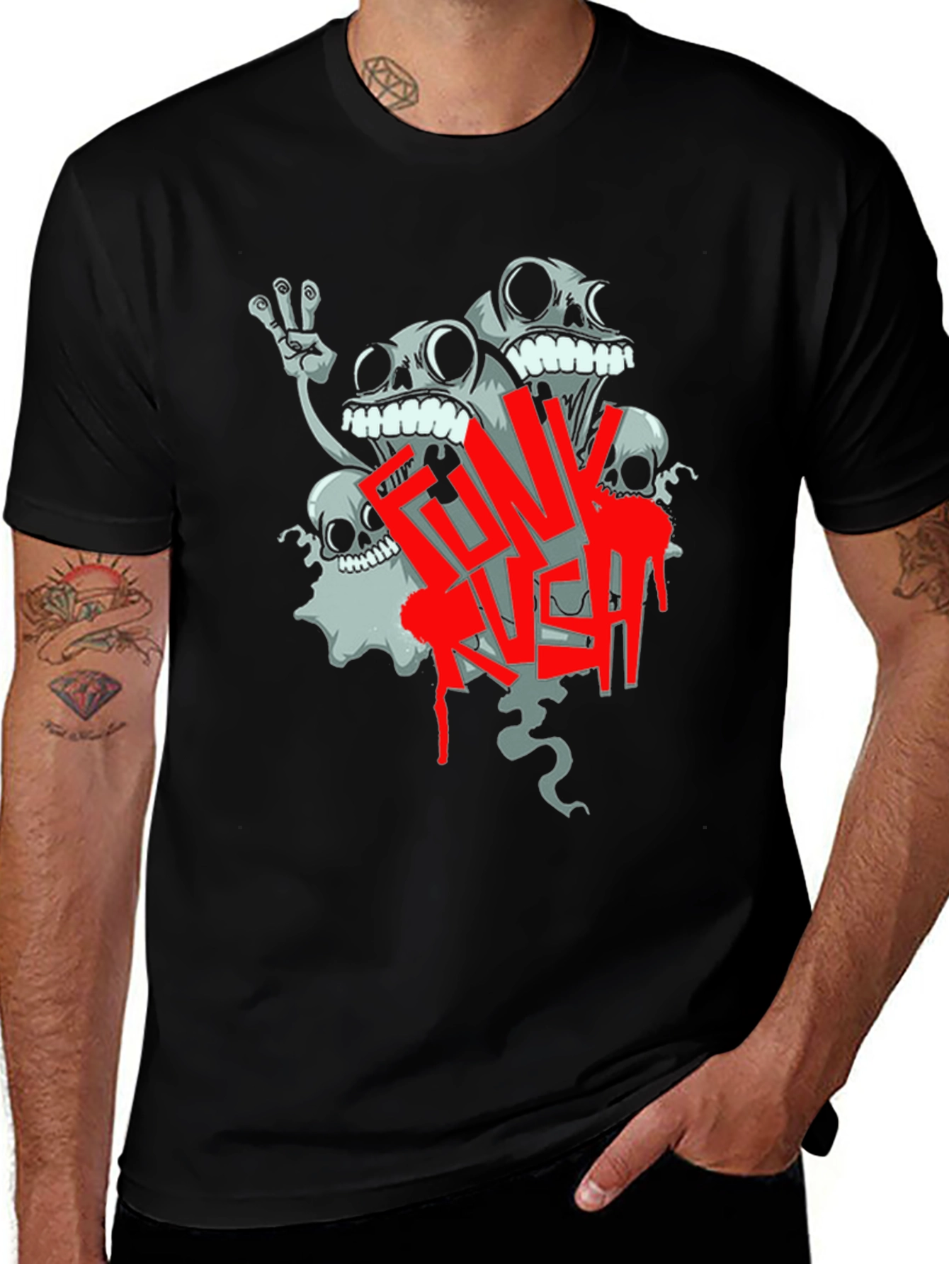 Variant 15 of Skull Funky Fresh Black T-Shirt