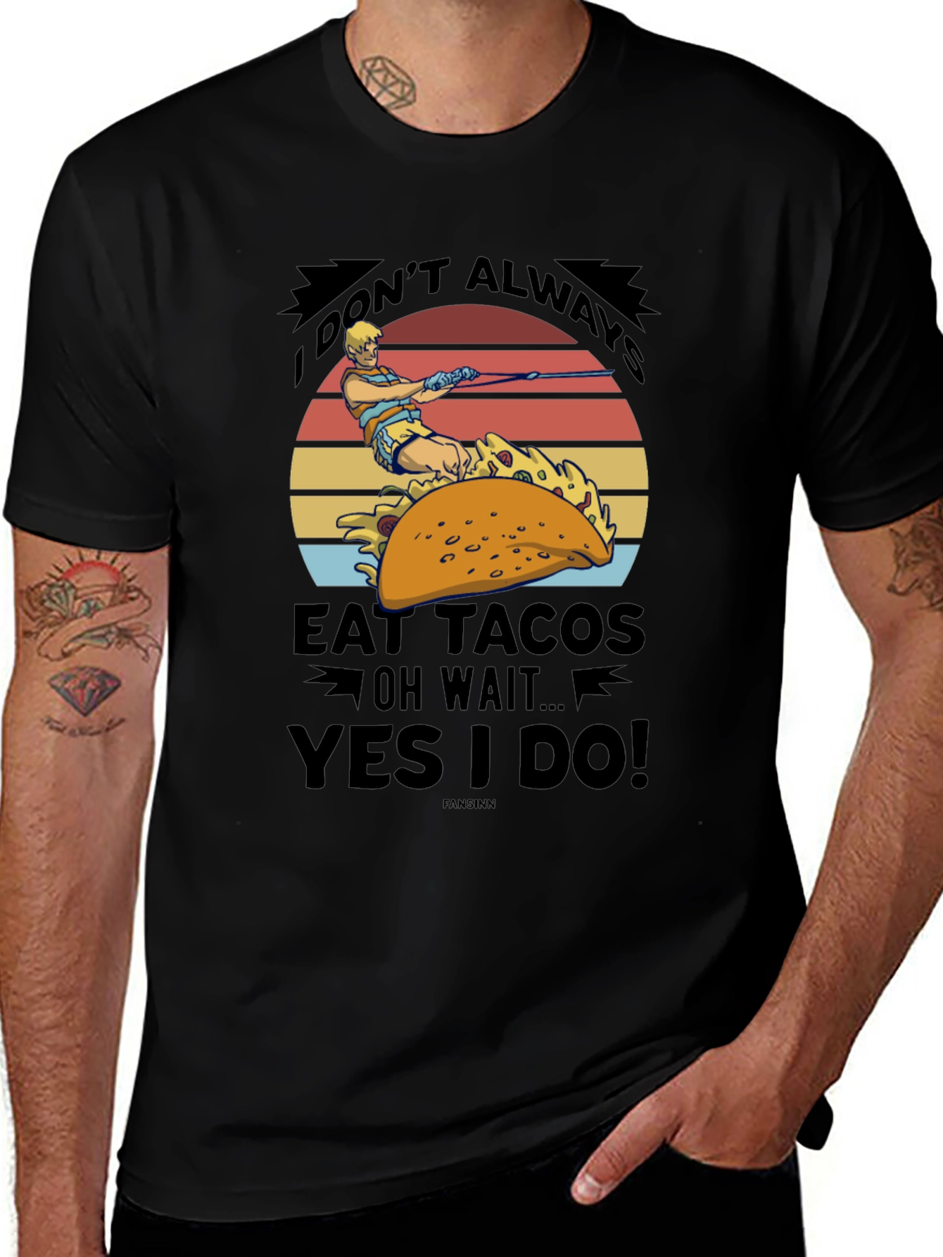 Variant 11 of Taco Waterskiing Graphic Tee - "Yes I Do!"