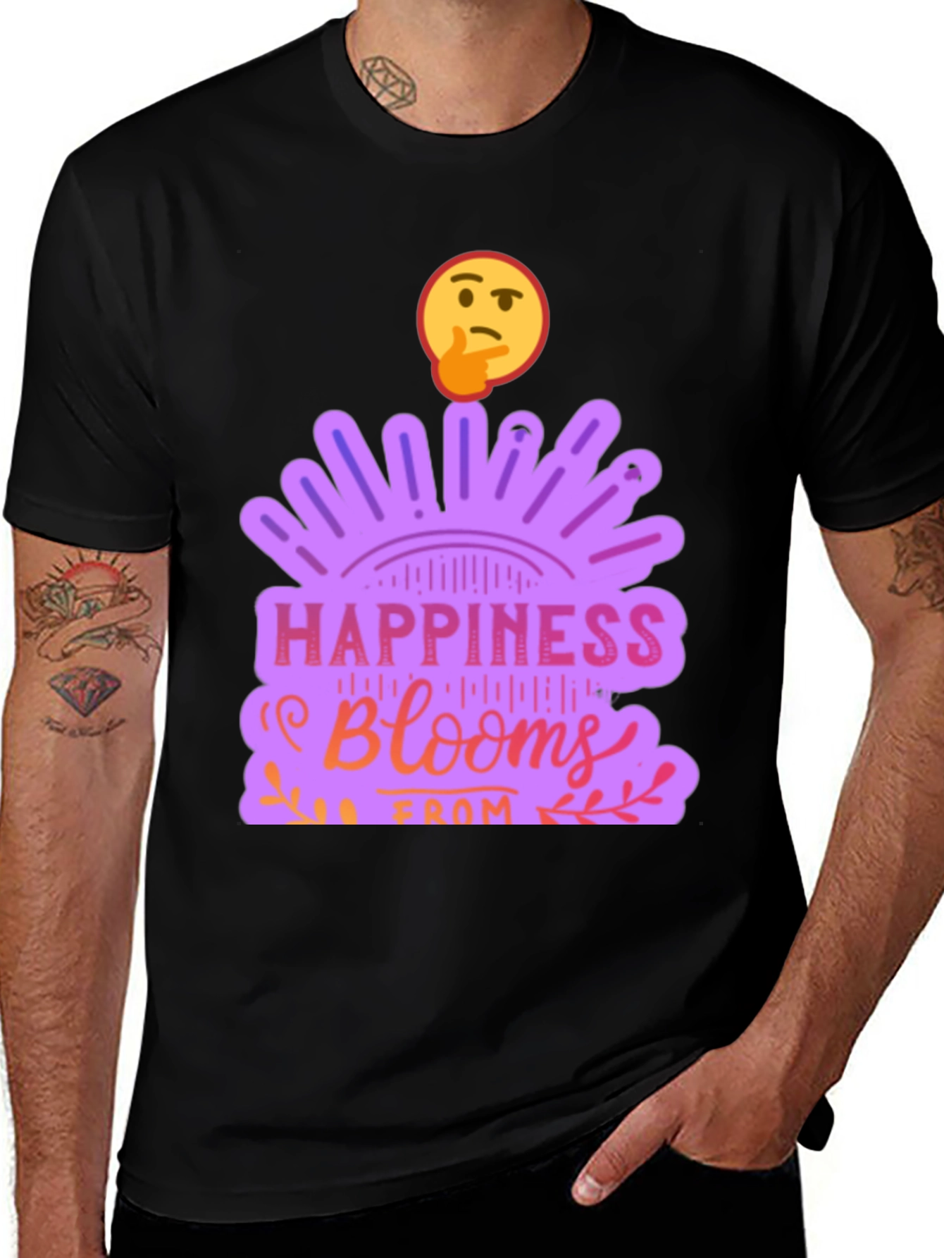 Variant 17 of Happiness Blooms T-Shirt - Comfort & Style