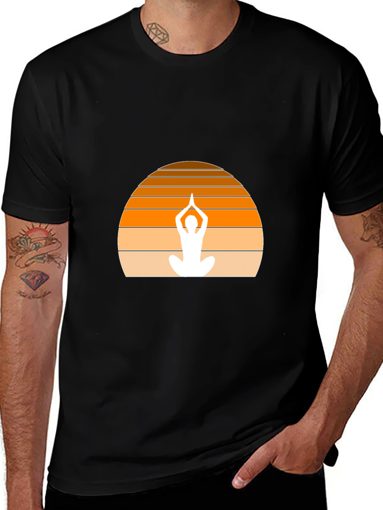 Variant 6 of Sunset Yoga T-Shirt - Meditate in Style