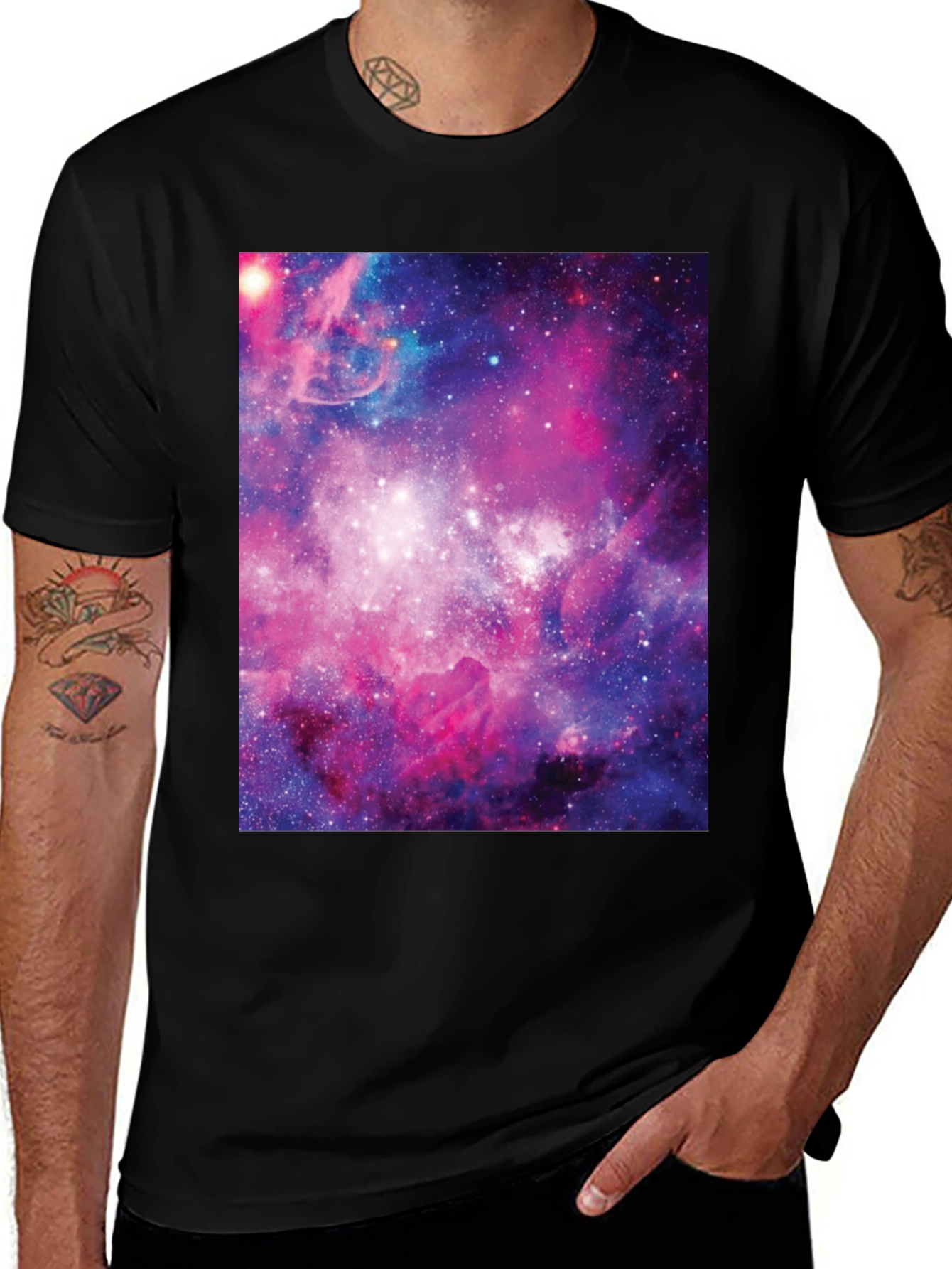 Variant 17 of Galaxy Print Black Tee