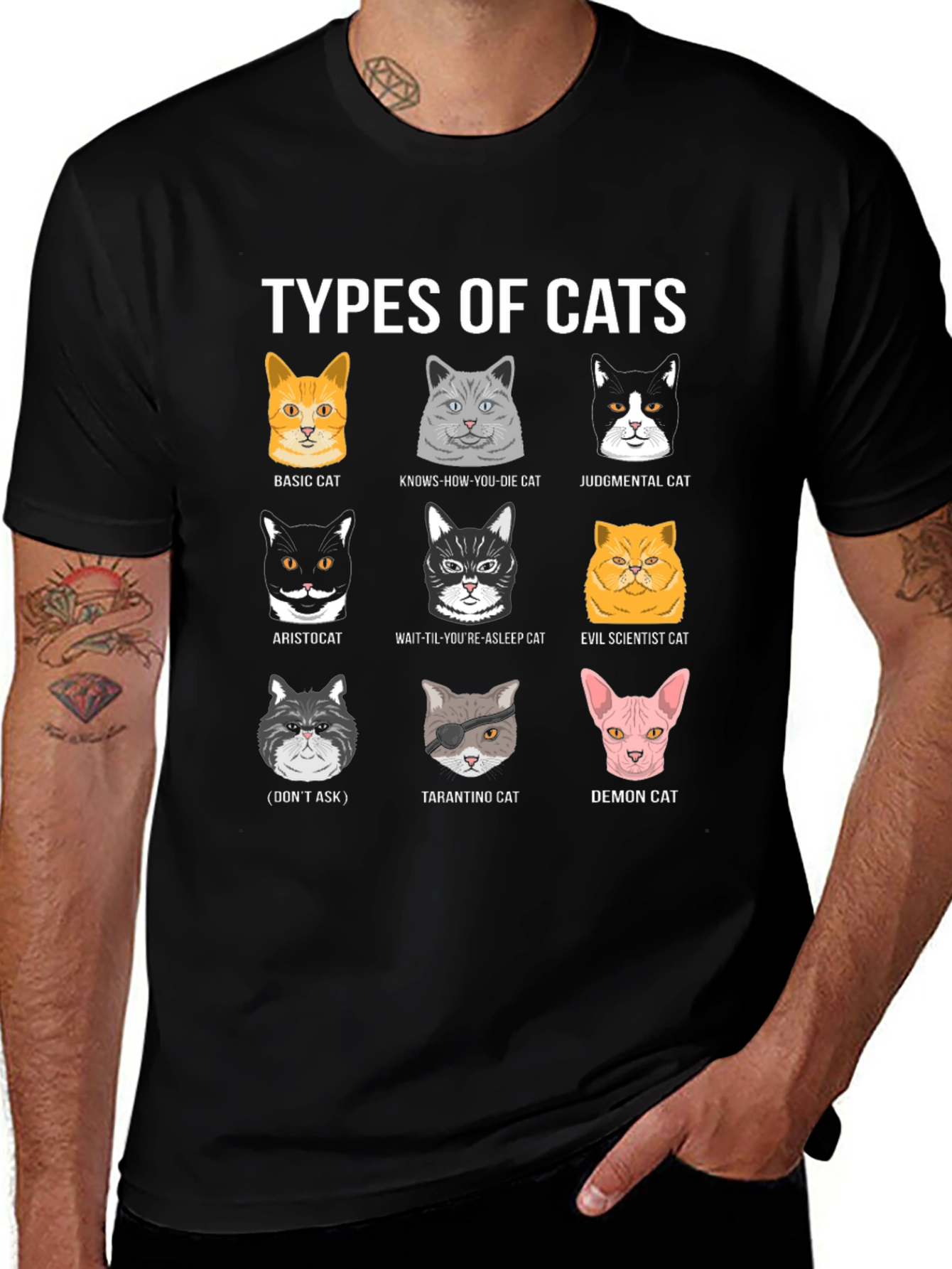 Variant 26 of Types of Cats T-Shirt | Funny Cat Lover Tee