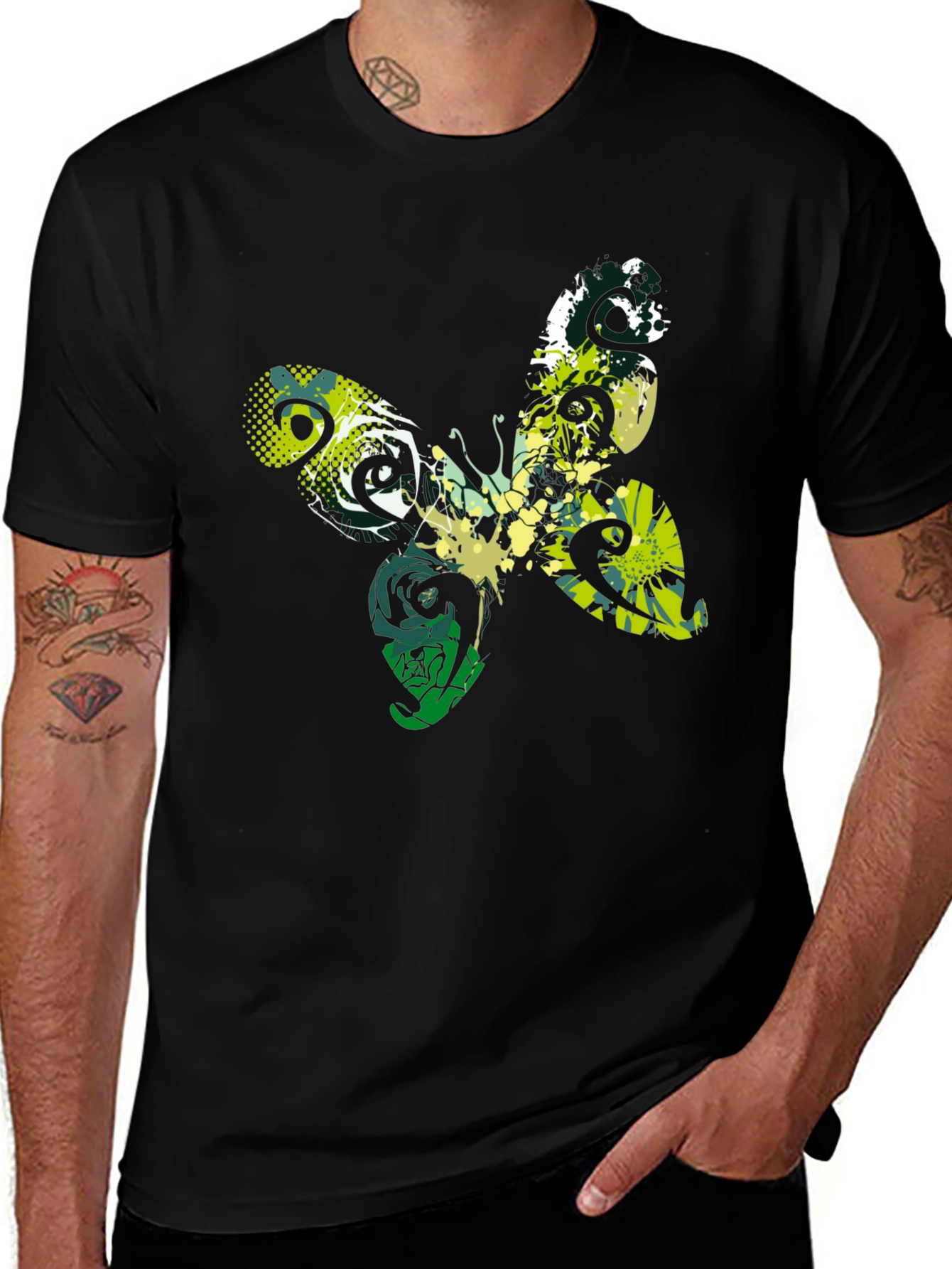 Variant 24 of Butterfly Graphic Print Black T-Shirt