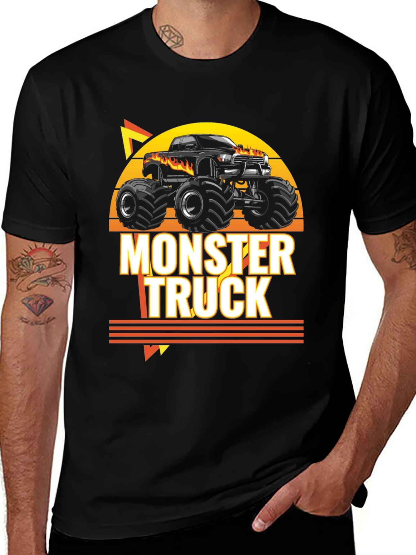 Variant 9 of Monster Truck Graphic Black T-Shirt