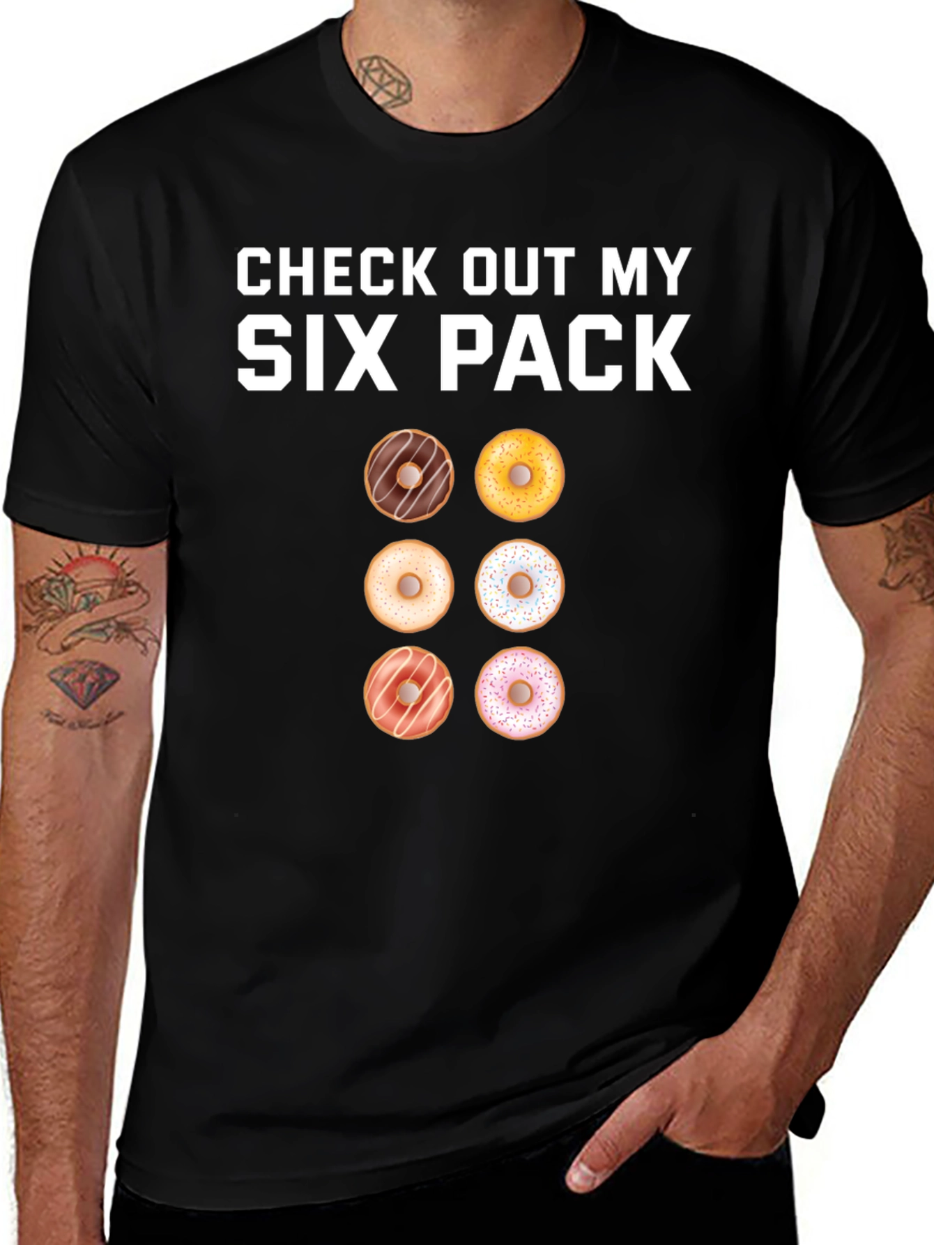 Donut Six Pack T-Shirt - Funny Gym Tee