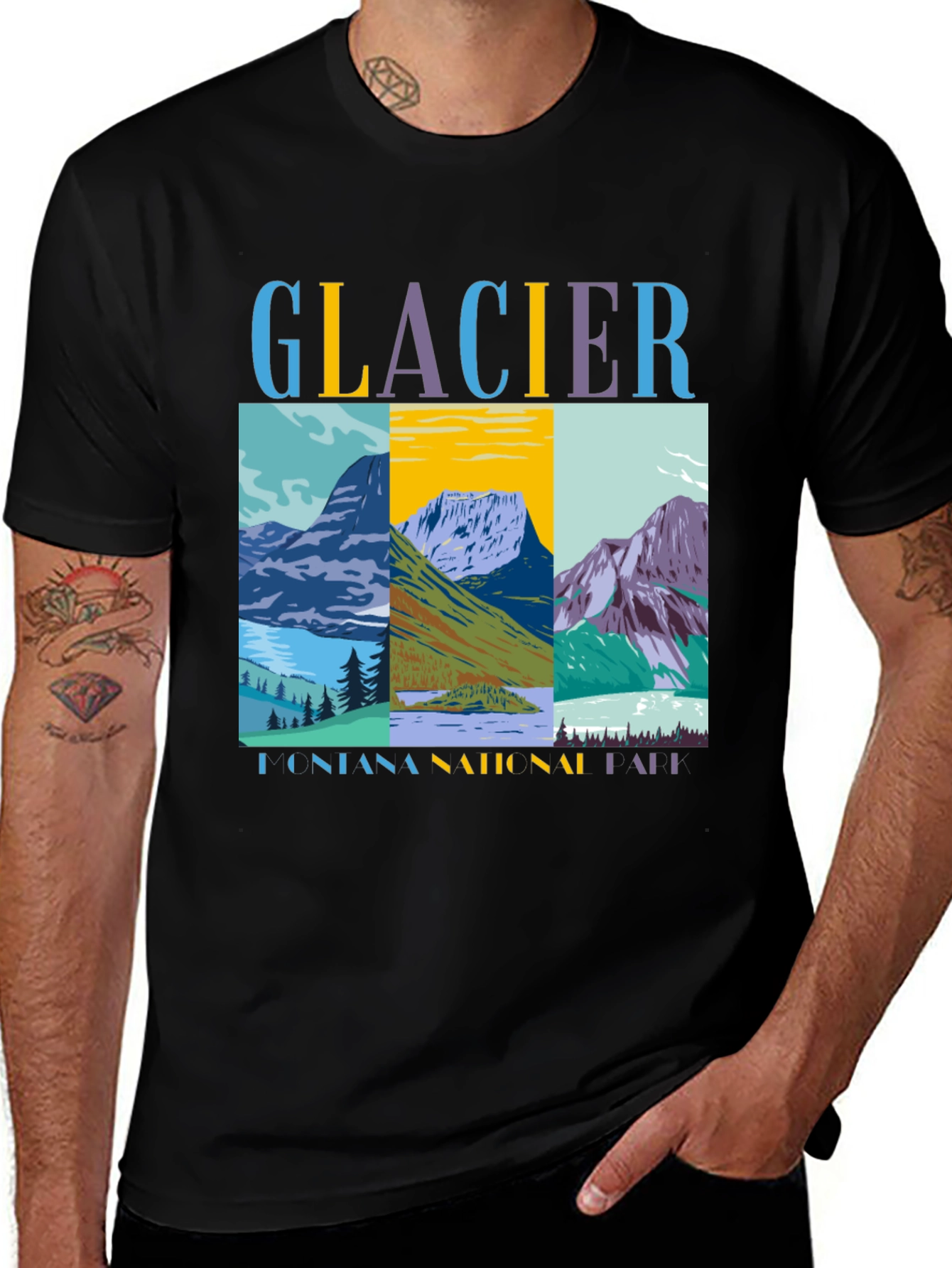 Glacier National Park Graphic Tee - Black