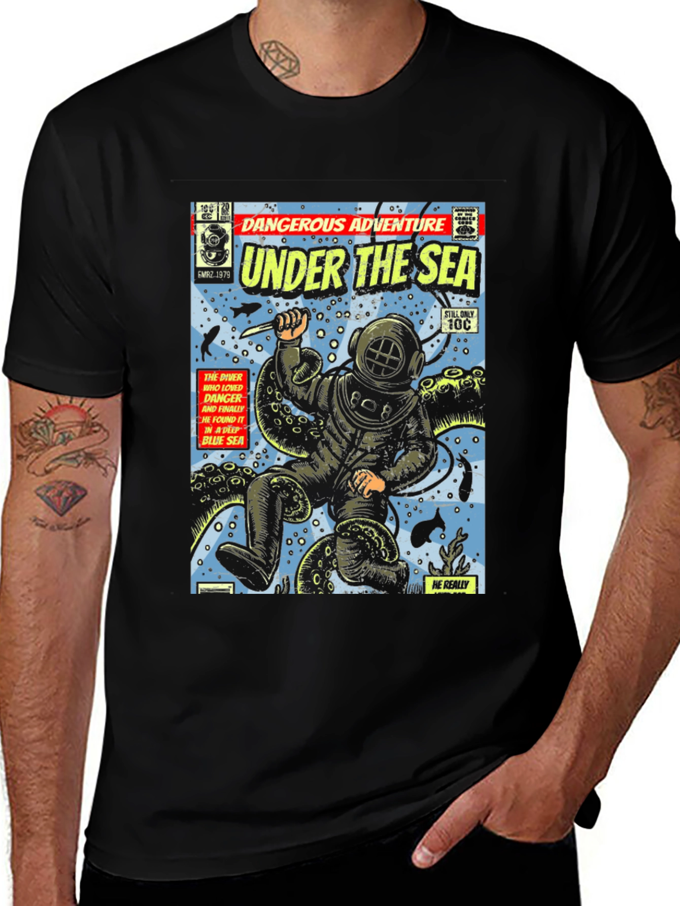 Variant 12 of Retro Comic Book 'Under The Sea' Graphic Tee