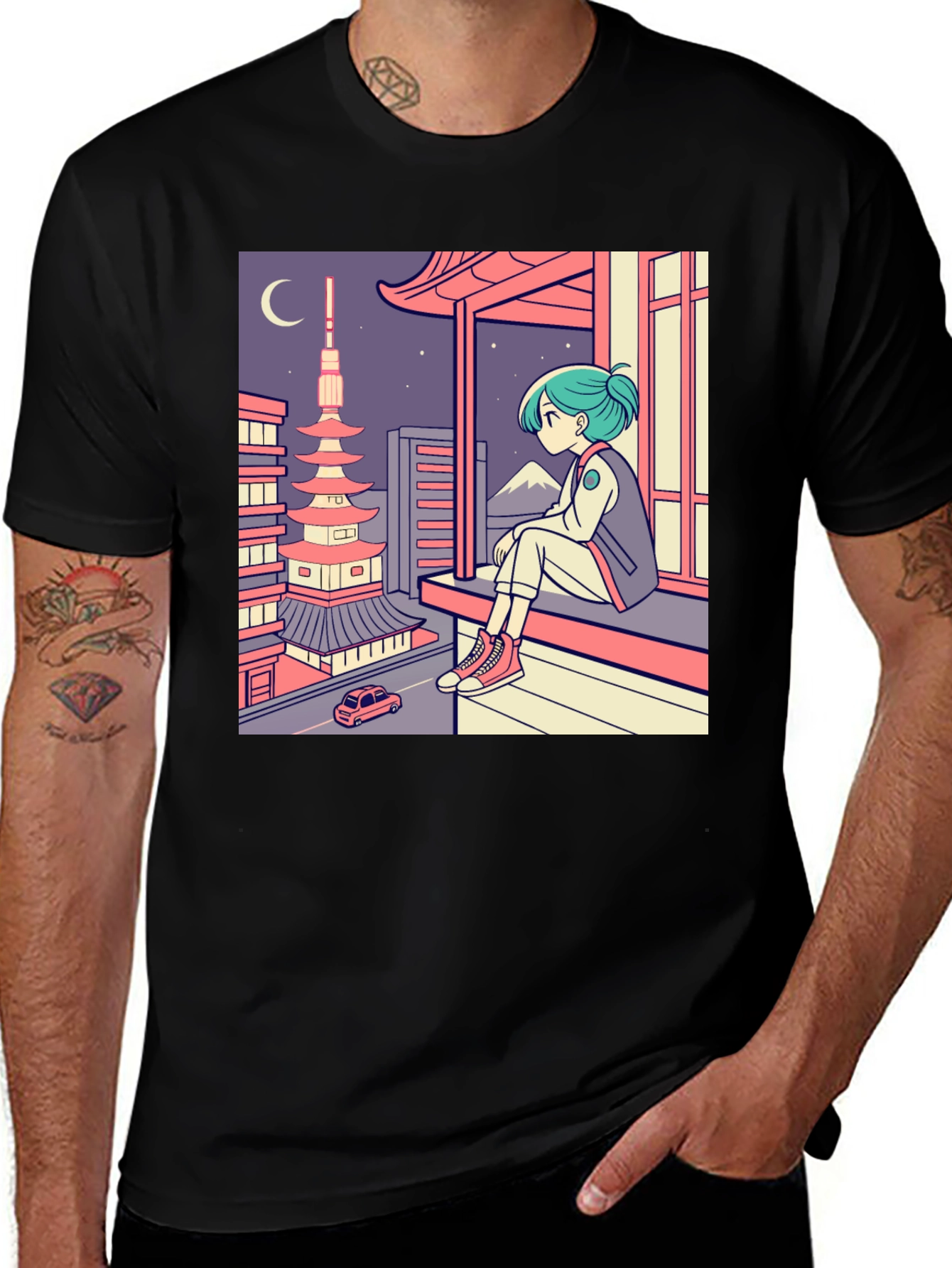 Anime Girl Japan Landscape T-Shirt
