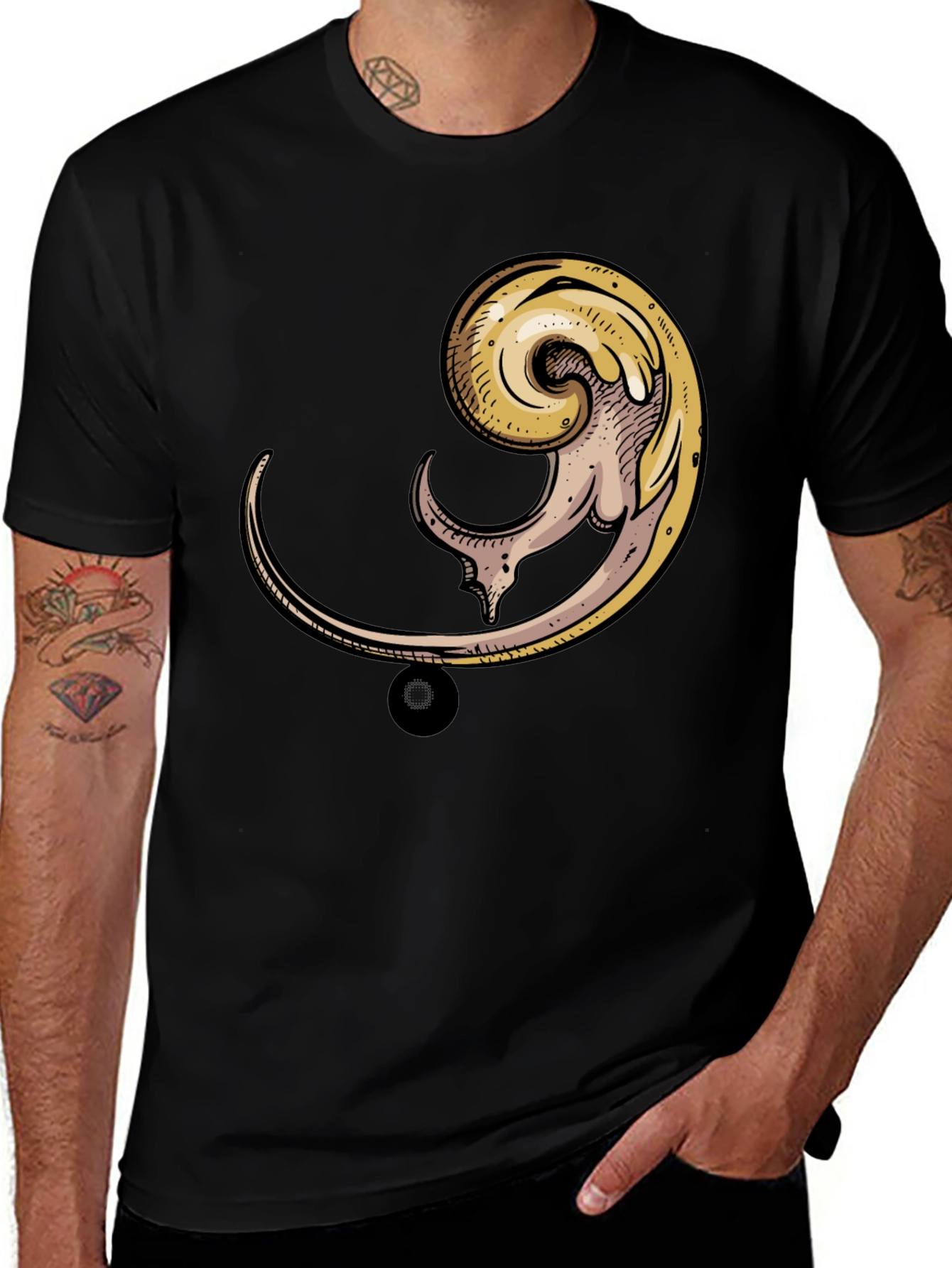 Variant 11 of Unique Graphic Tee - Crescent Moon Design