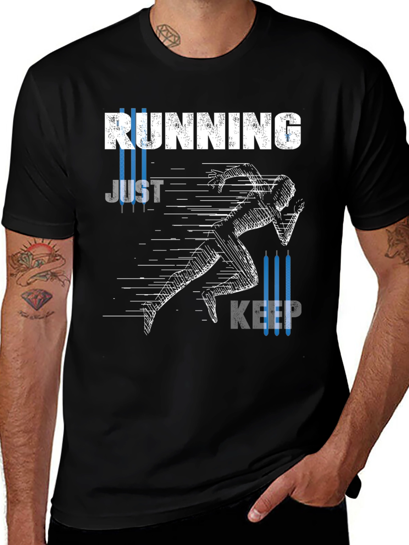 Variant 6 of Running Just Keep Going T-Shirt Black