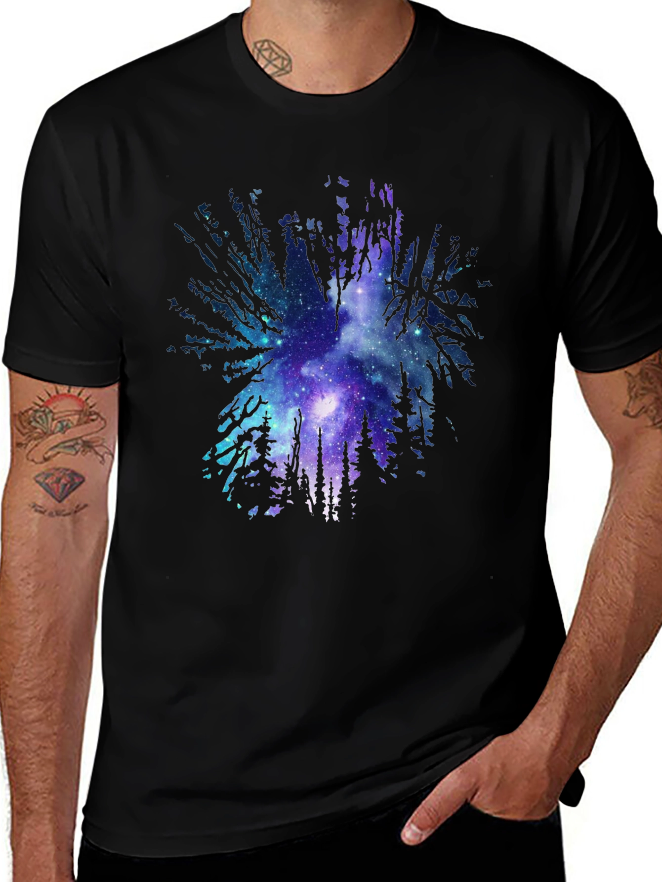 Variant 10 of Galaxy Forest Graphic T-Shirt