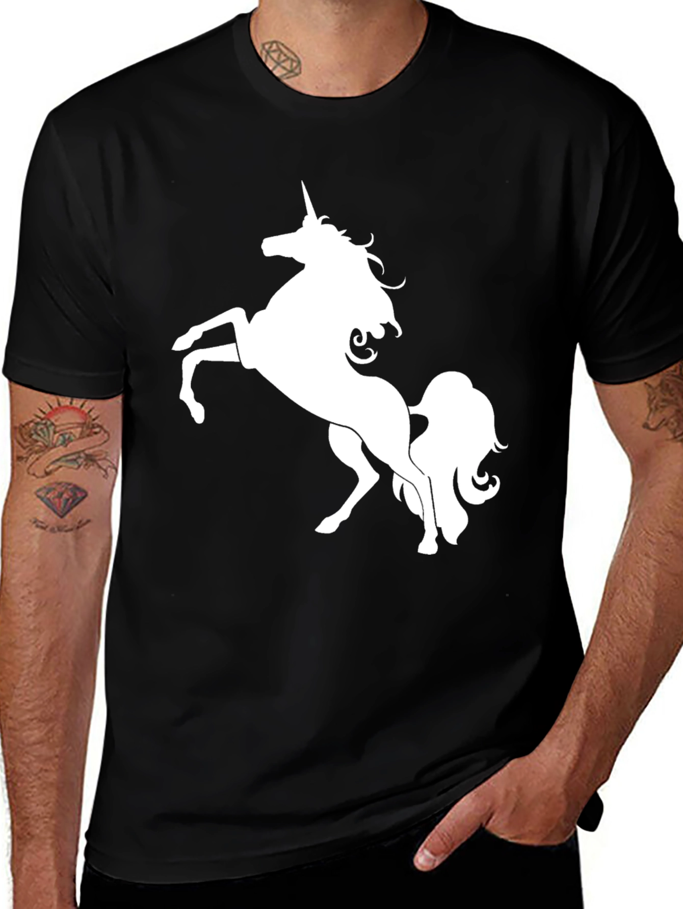 Variant 16 of Unicorn Graphic T-Shirt - Men's Black Tee