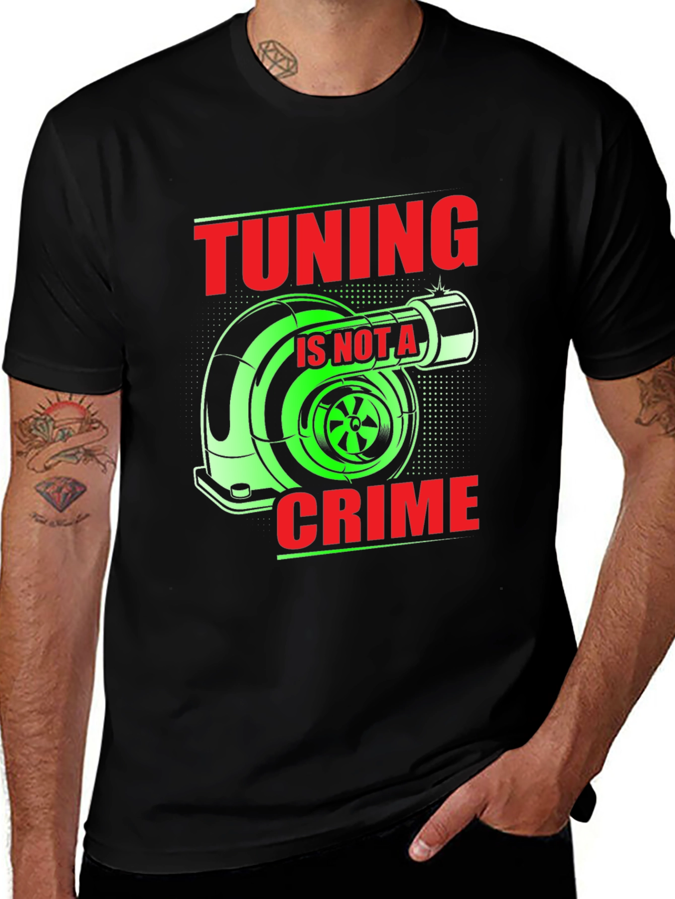 Variant 6 of Tuning Is Not A Crime Turbo T-Shirt - Automotive Enthusiast Apparel