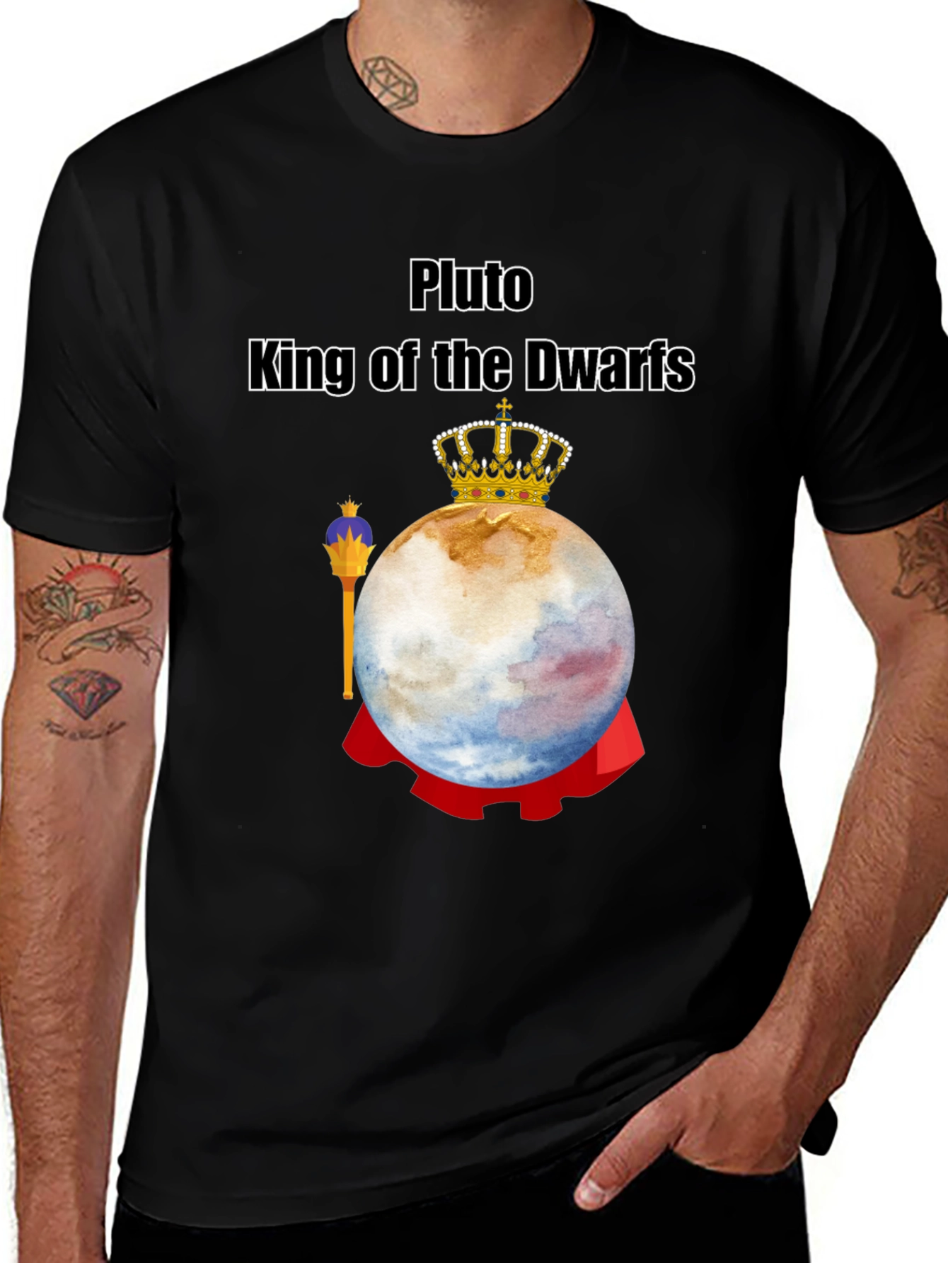 Pluto King of Dwarfs Black T-Shirt