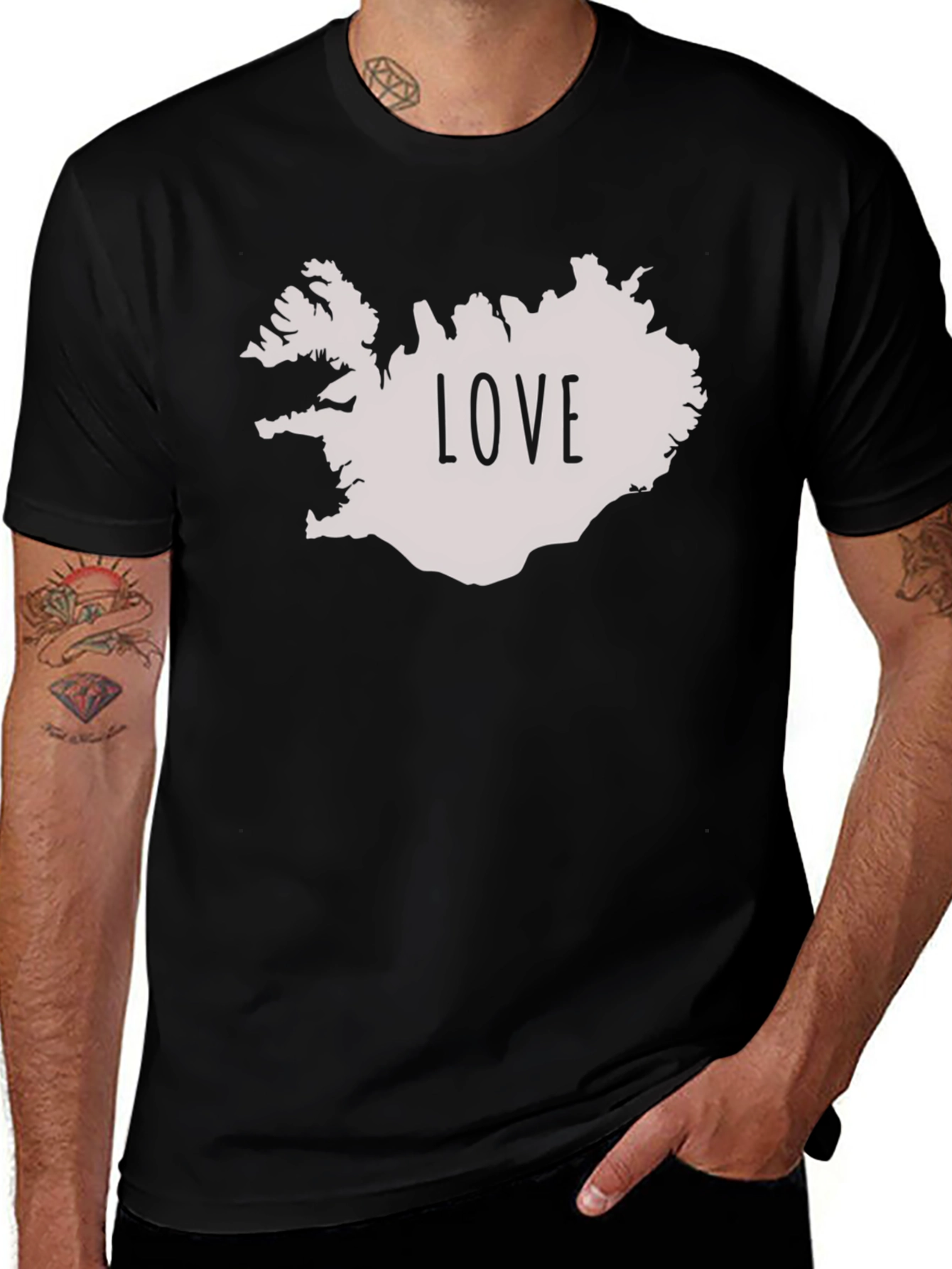 Iceland Love Black T-Shirt