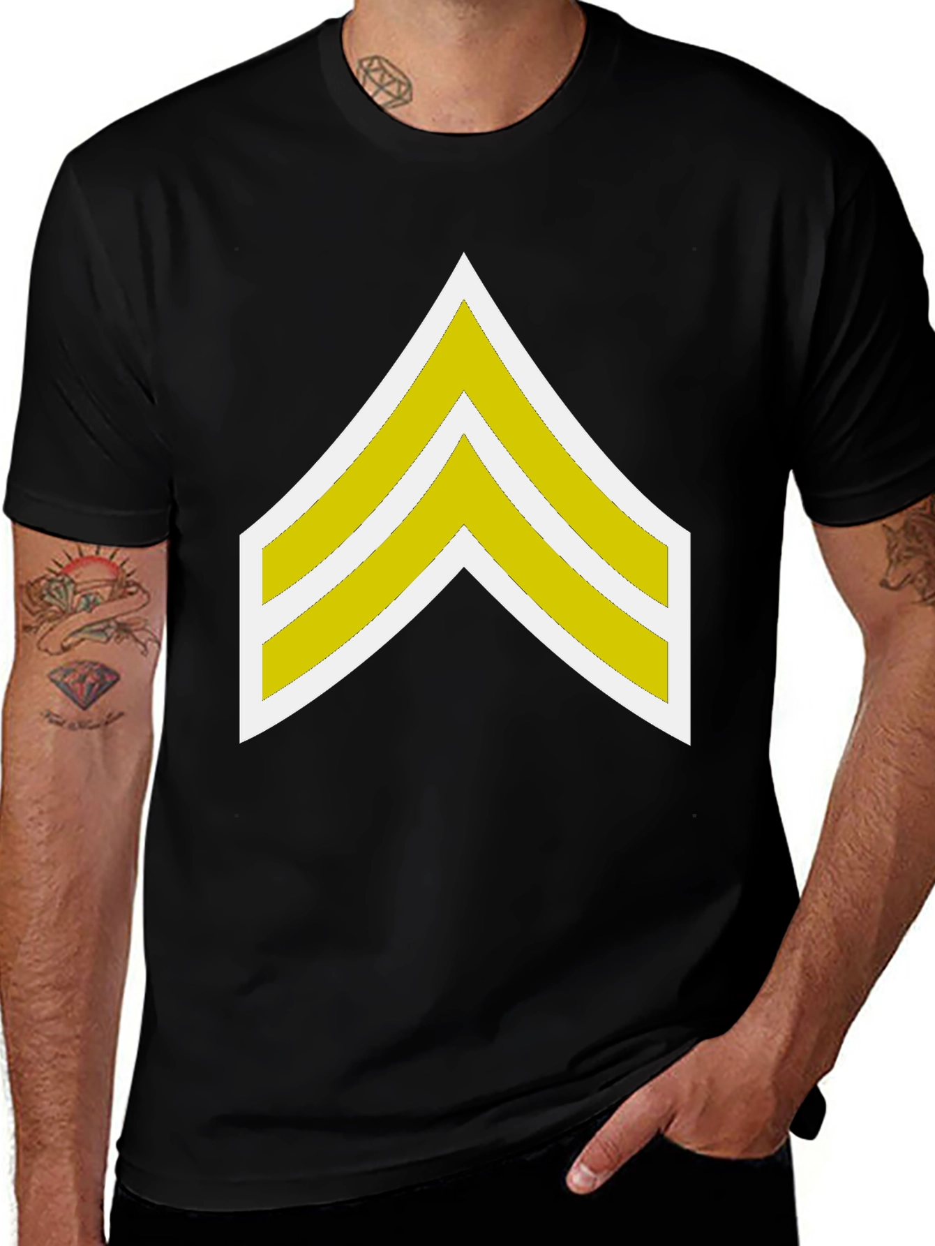 Variant 14 of Chevron Graphic Black T-Shirt