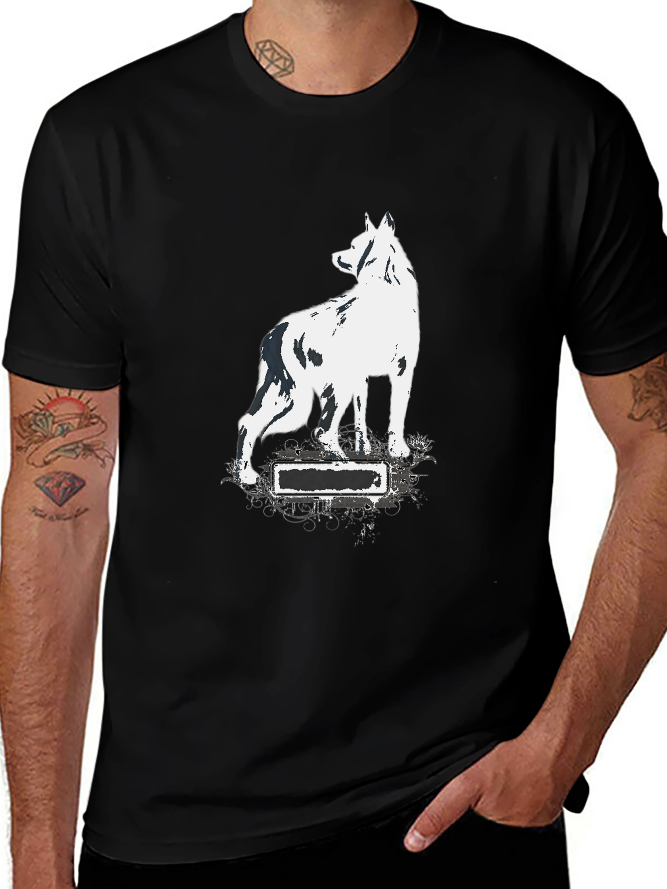 Variant 3 of Dog Graphic Tee - Men's Black T-Shirt