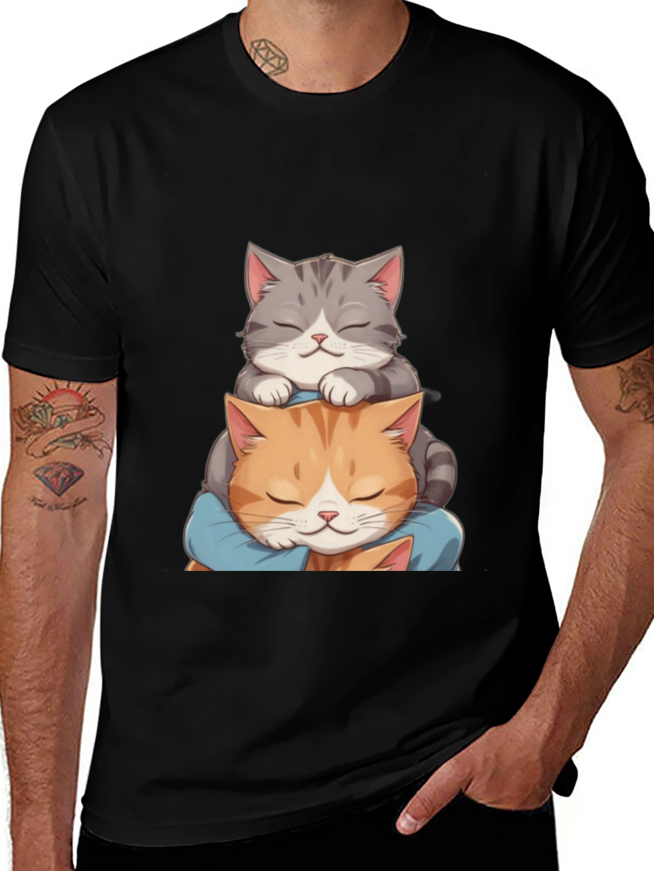 Variant 17 of Cute Cat Nap T-Shirt - Adorable Kitten Design