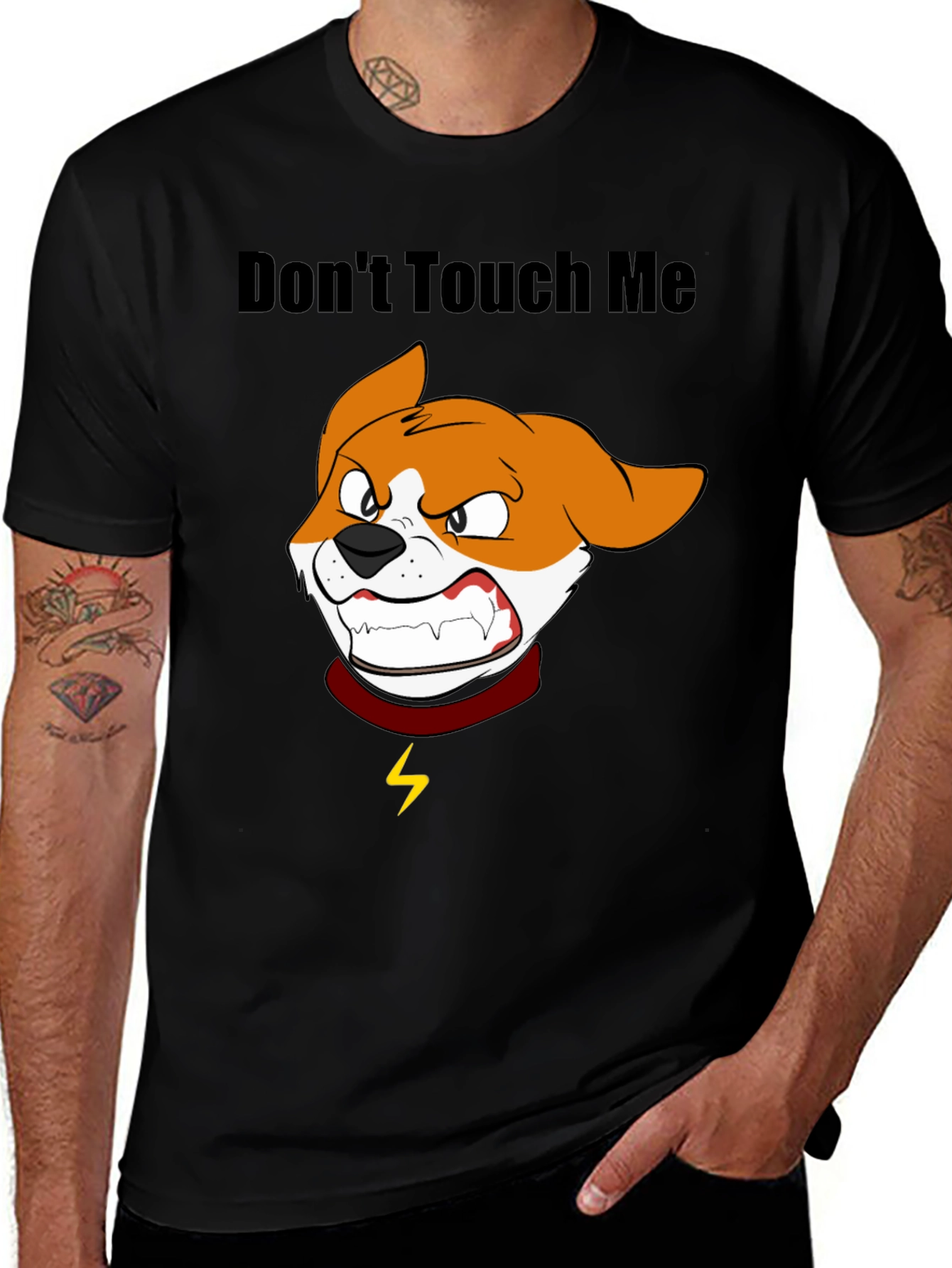 Variant 18 of Don't Touch Me Cartoon Dog Graphic T-Shirt