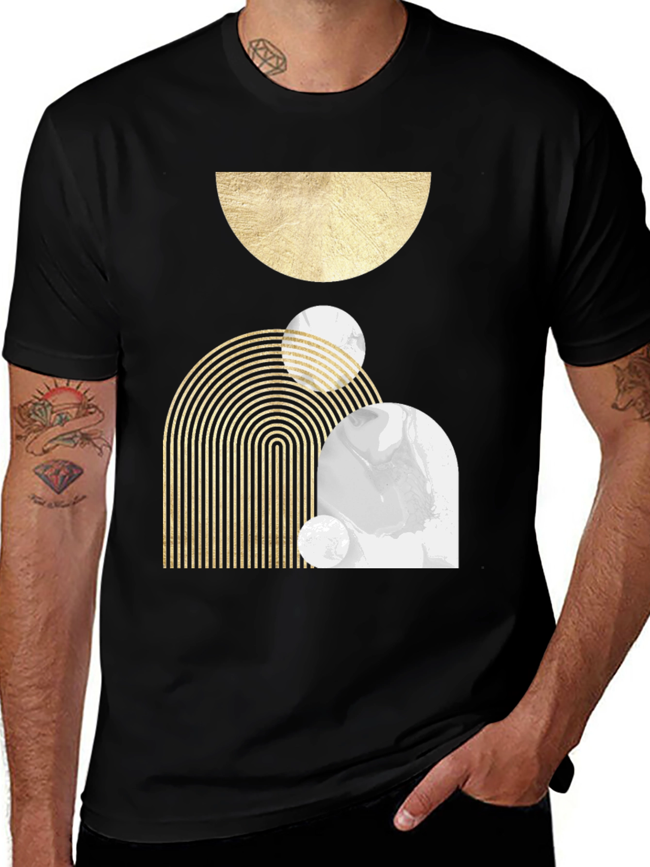 Variant 3 of Abstract Geometric Graphic Print Men's T-Shirt