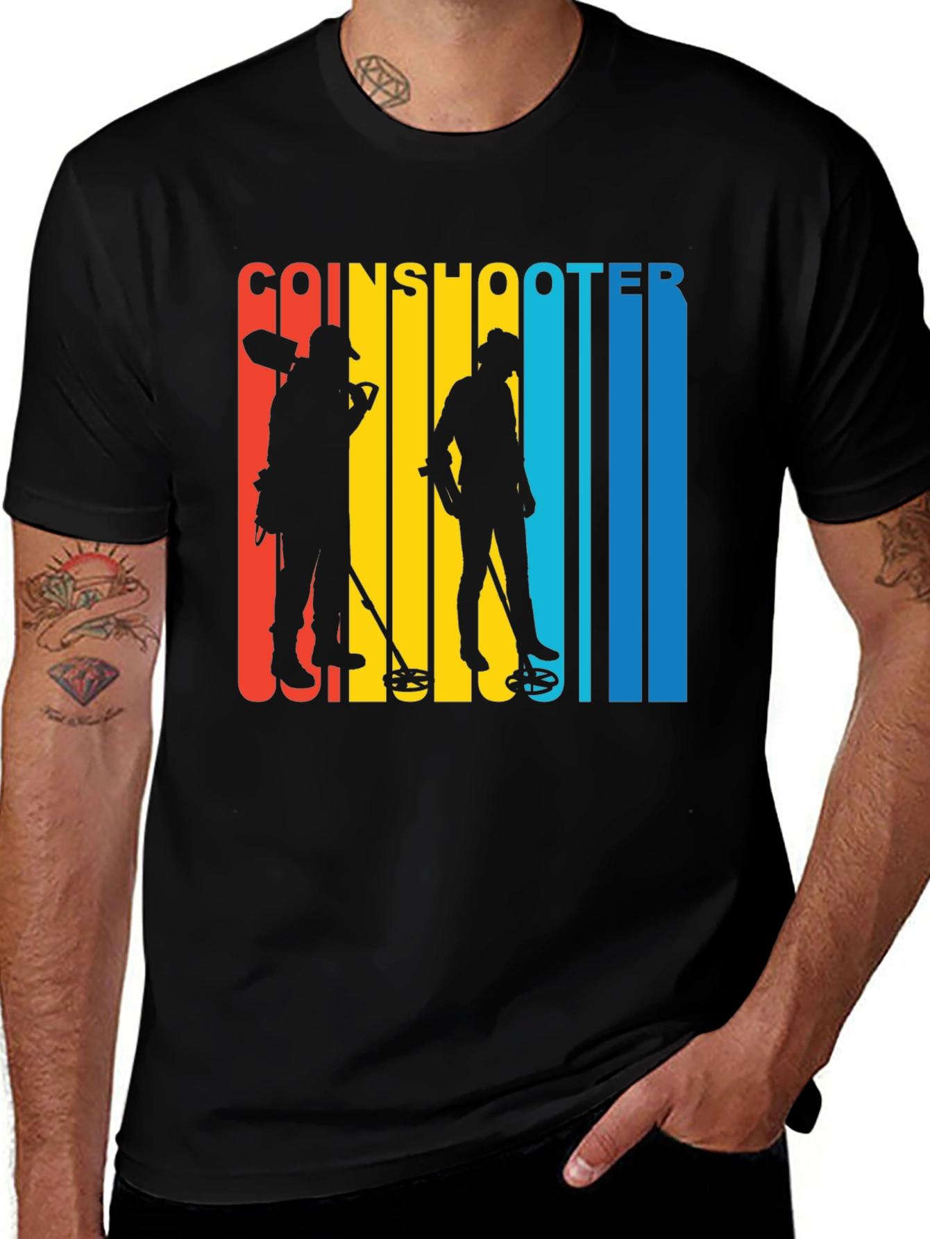 Black Coinshooter Retro Graphic T-Shirt main image