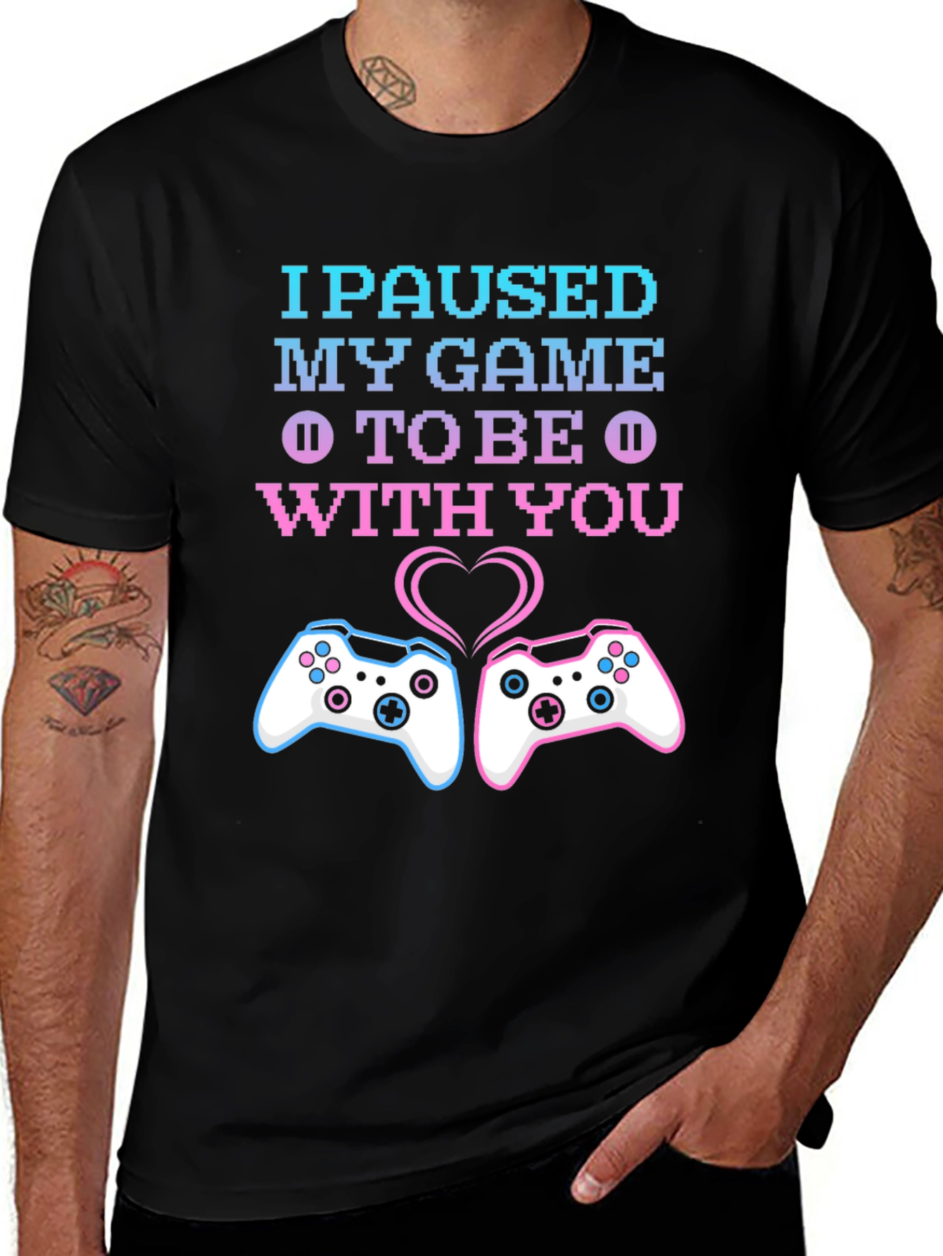 Variant 13 of I Paused My Game Gamer Couple Matching T-Shirt