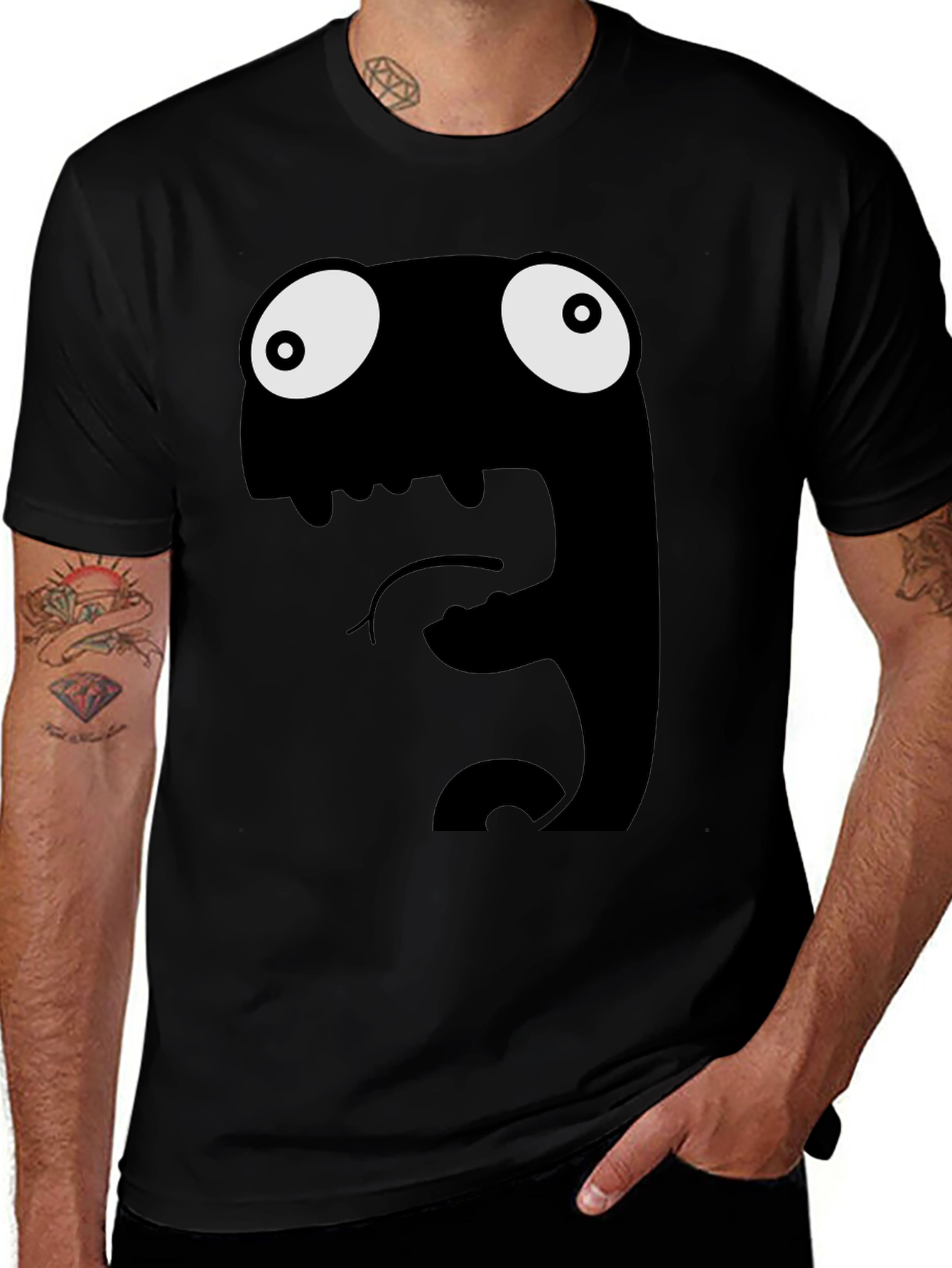 Variant 16 of Funny Monster Graphic Black T-Shirt