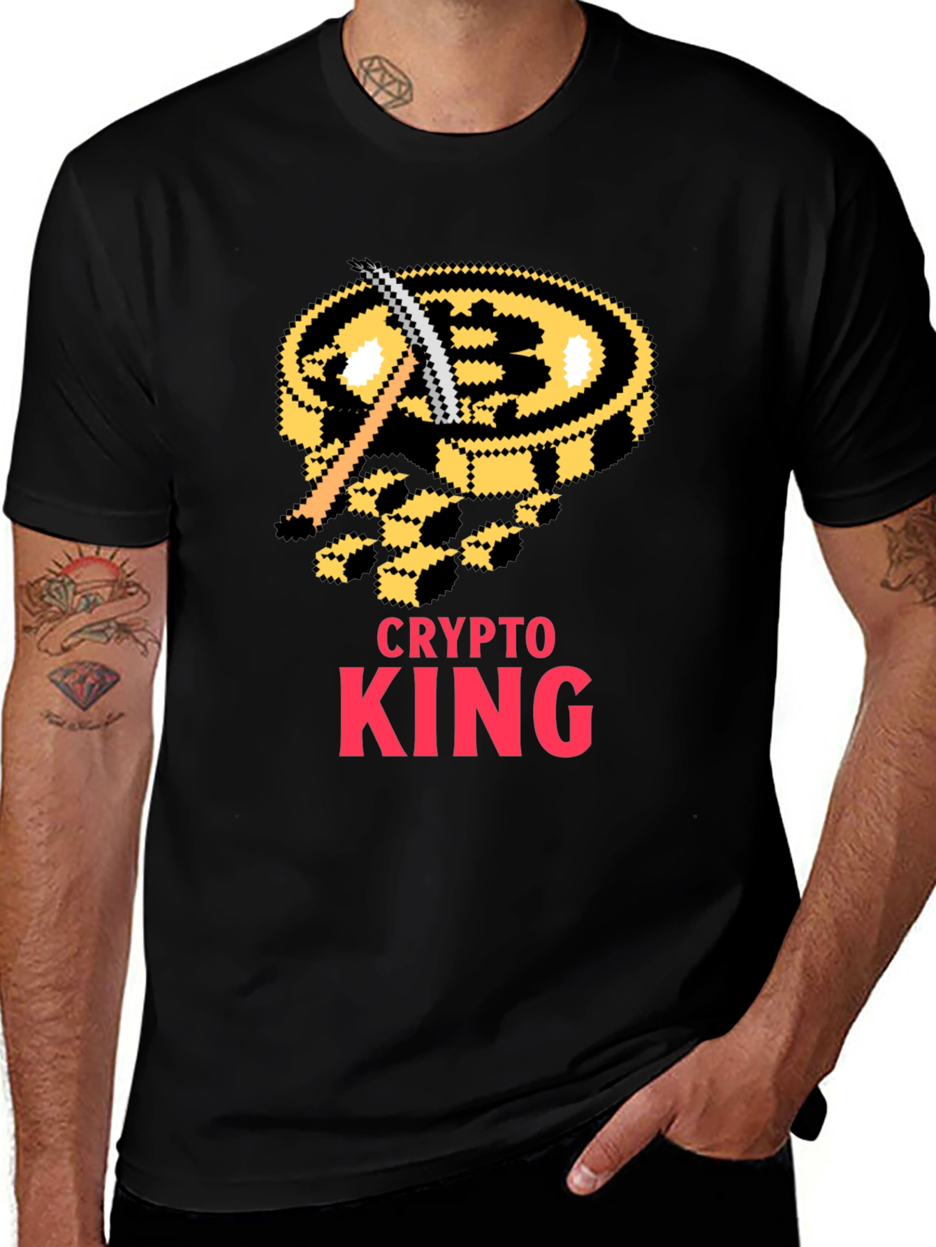 Variant 25 of Crypto King Bitcoin Miner T-Shirt