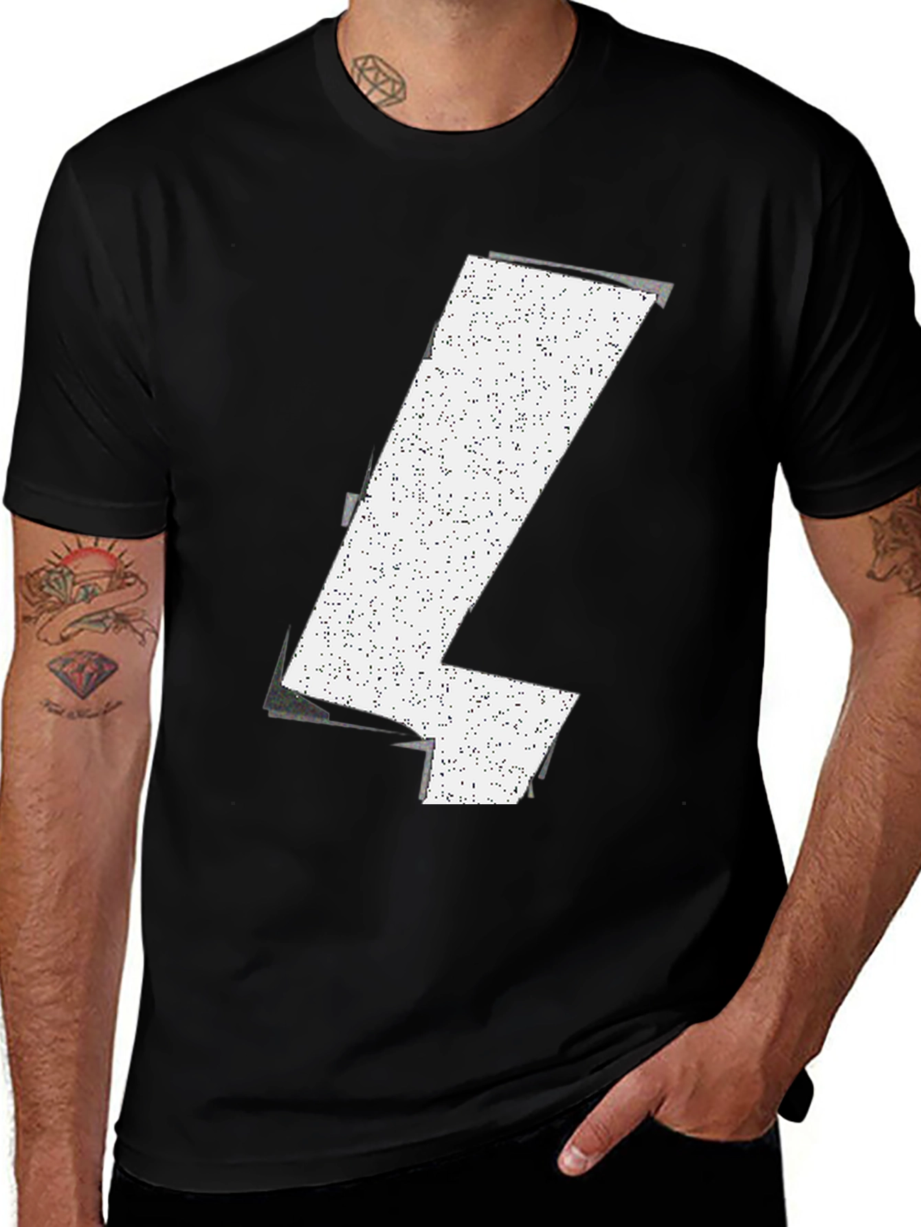 Variant 21 of Modern Black T-Shirt with Number 4 Graphic