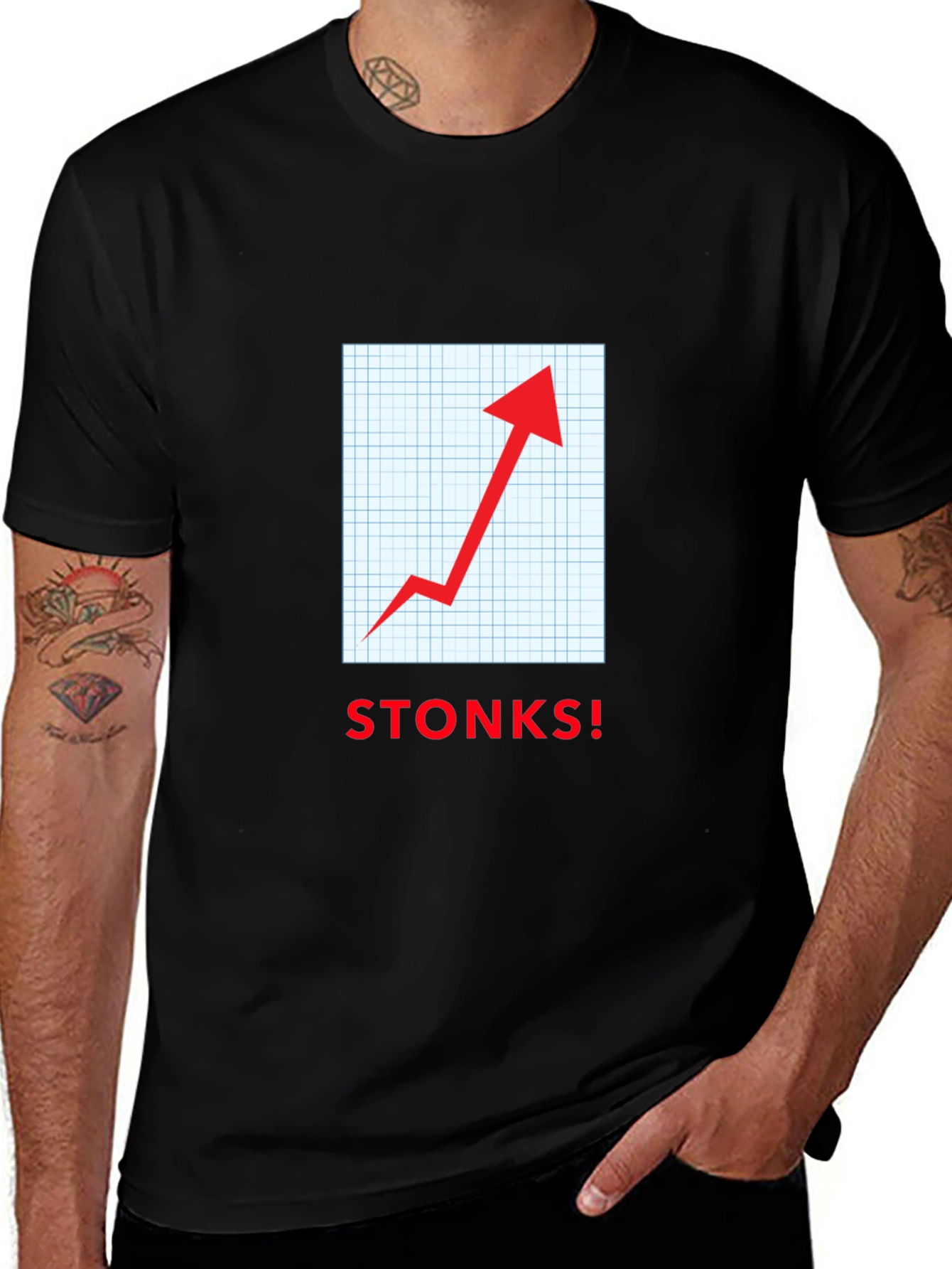 Stonks Graphic Tee - Trending Stock Market Meme Shirt