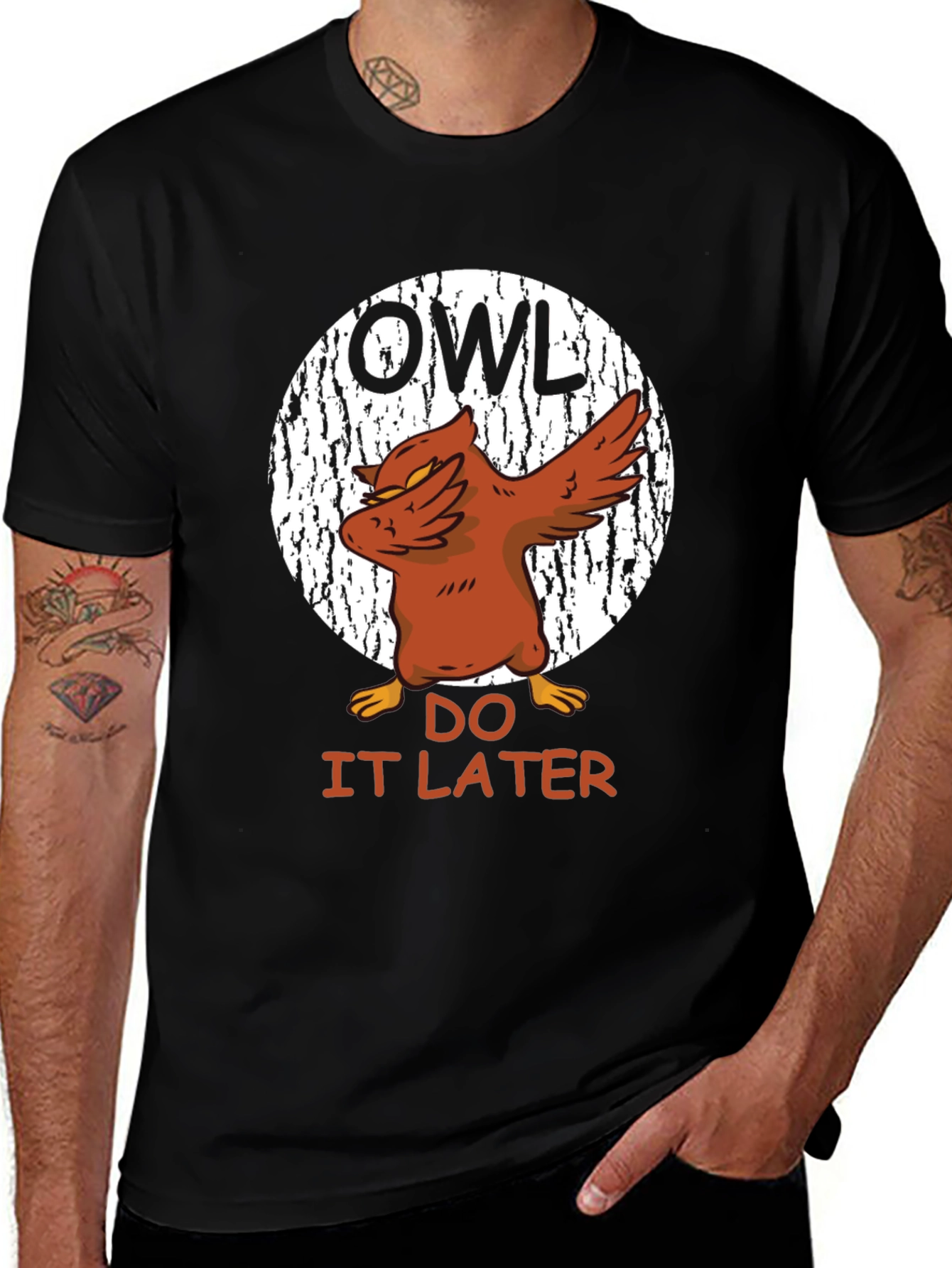 Variant 11 of Owl Do It Later T-Shirt - Funny Dab Graphic Tee