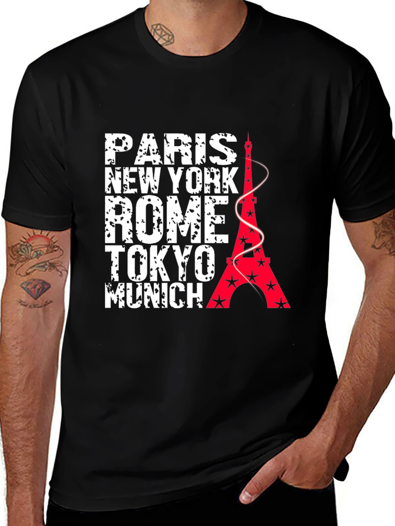 Variant 20 of Paris New York Rome Tokyo Munich Graphic T-Shirt