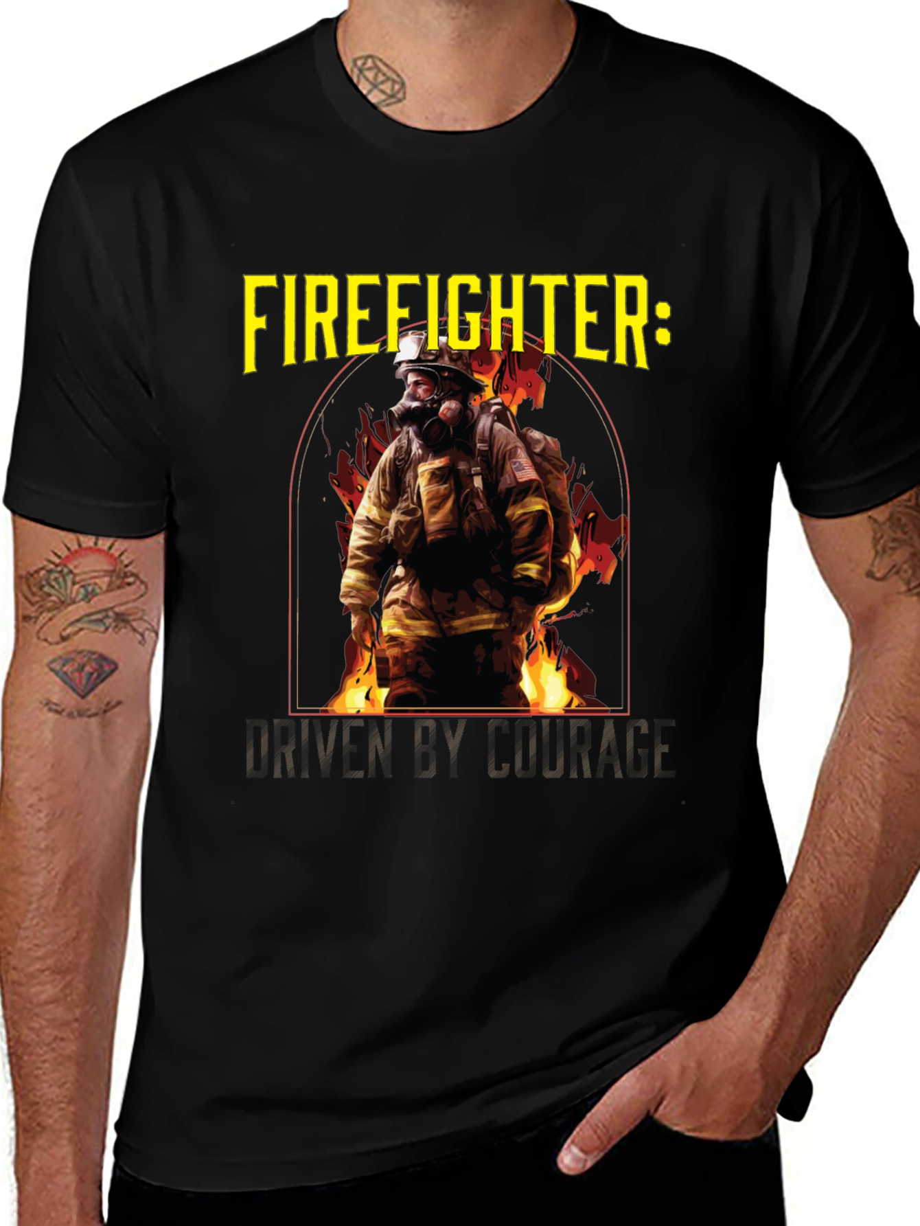 Variant 20 of Firefighter Courage Graphic T-Shirt