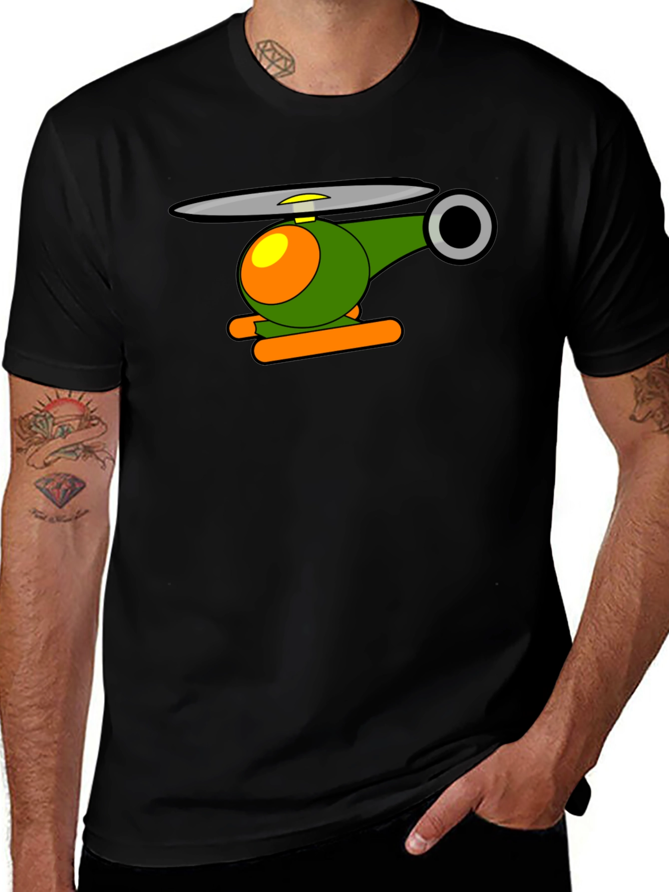 Variant 21 of Cartoon Helicopter Graphic T-Shirt