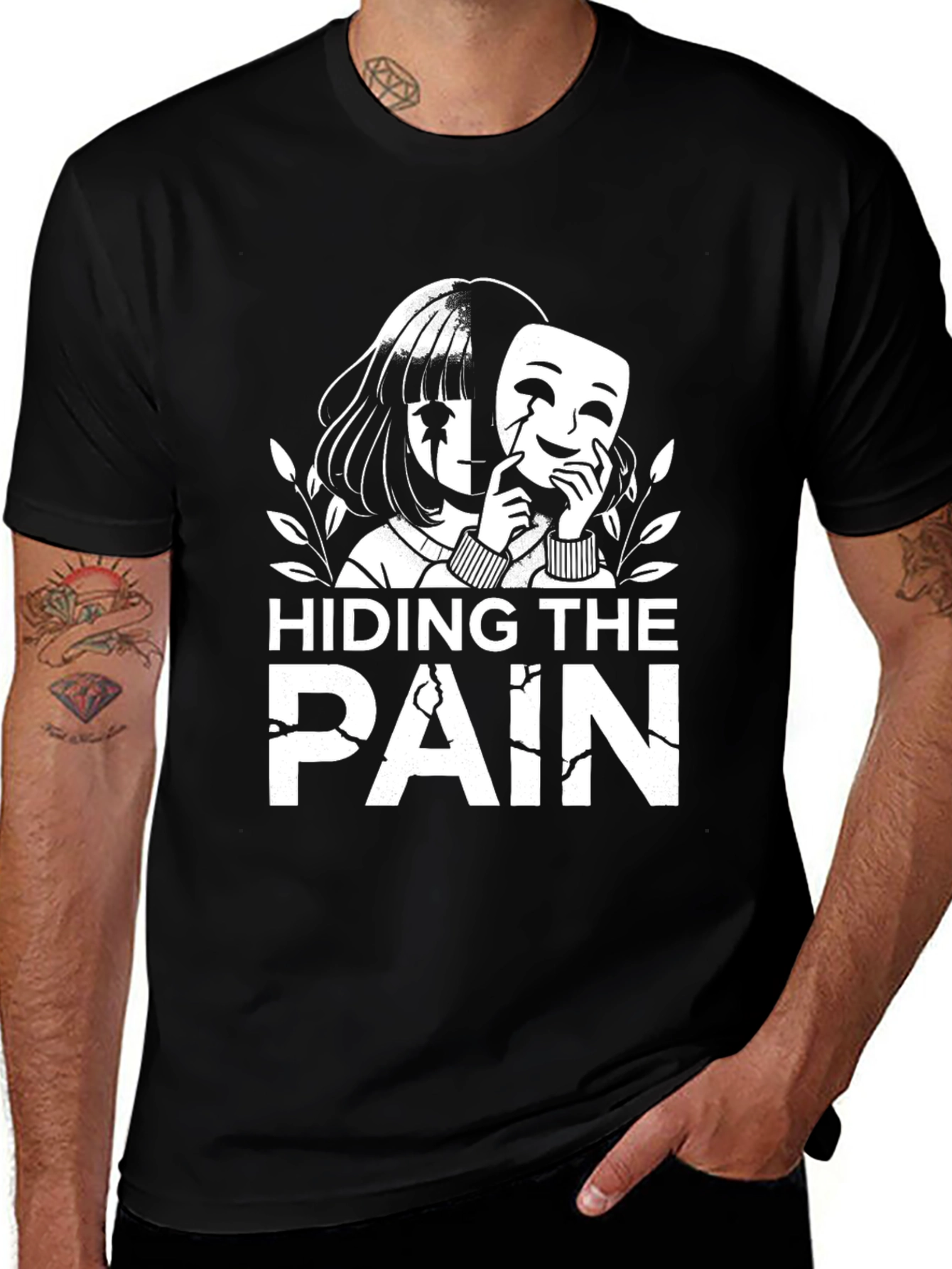 Variant 30 of Hiding the Pain Graphic Tee