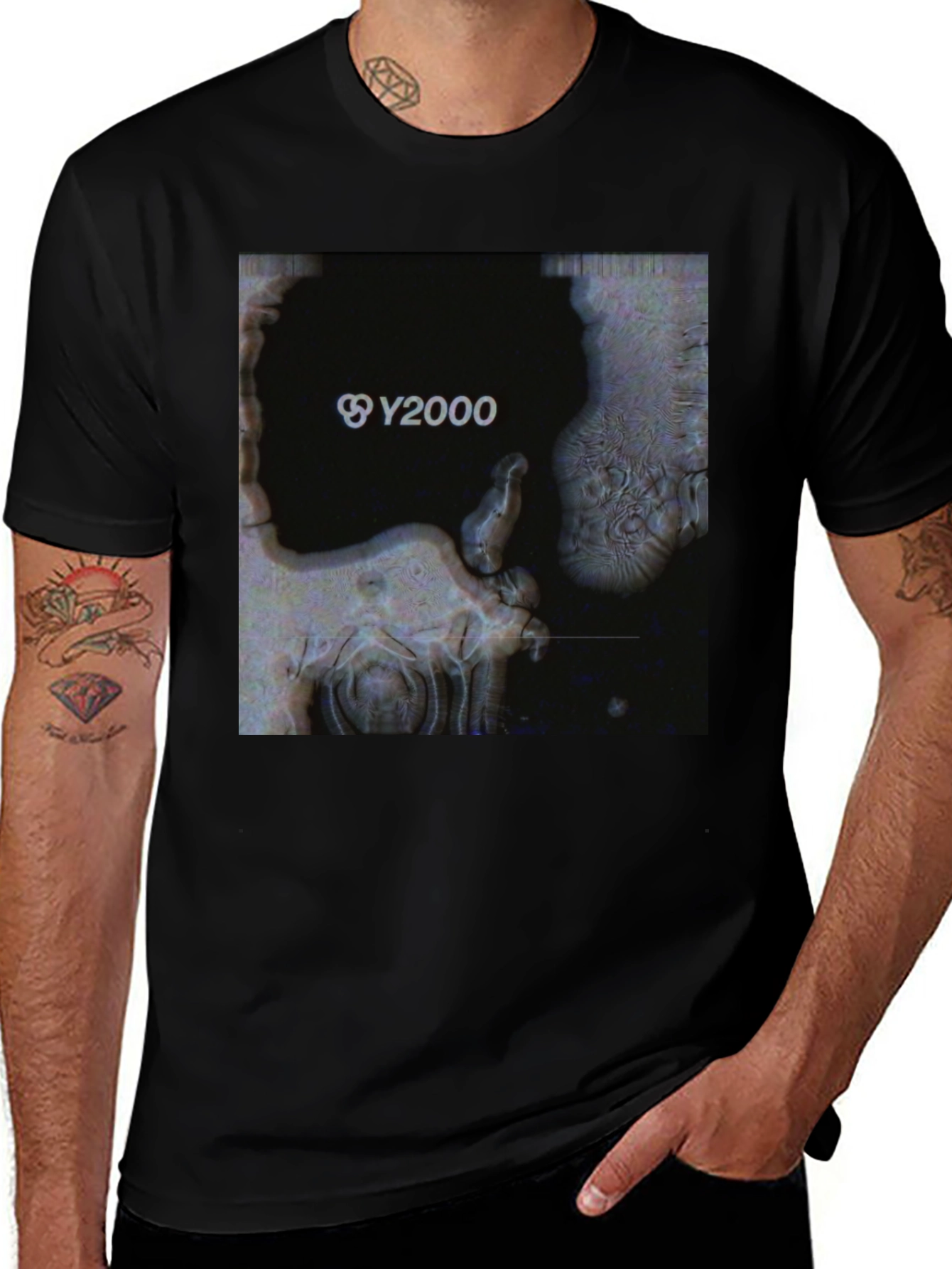 Variant 4 of Y2000 Graphic Print Black T-Shirt