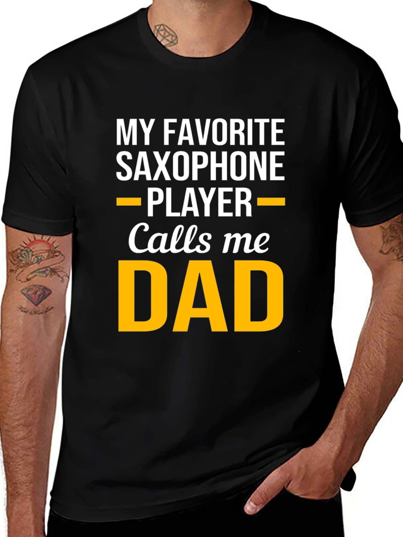 Variant 6 of Saxophone Player Dad T-Shirt - Gift for Music Loving Fathers