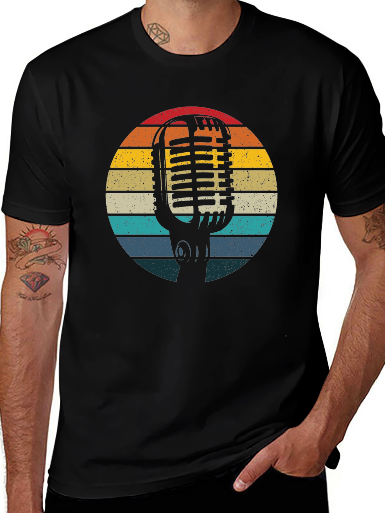 Variant 7 of Retro Microphone T-Shirt - Vintage Style Music Tee