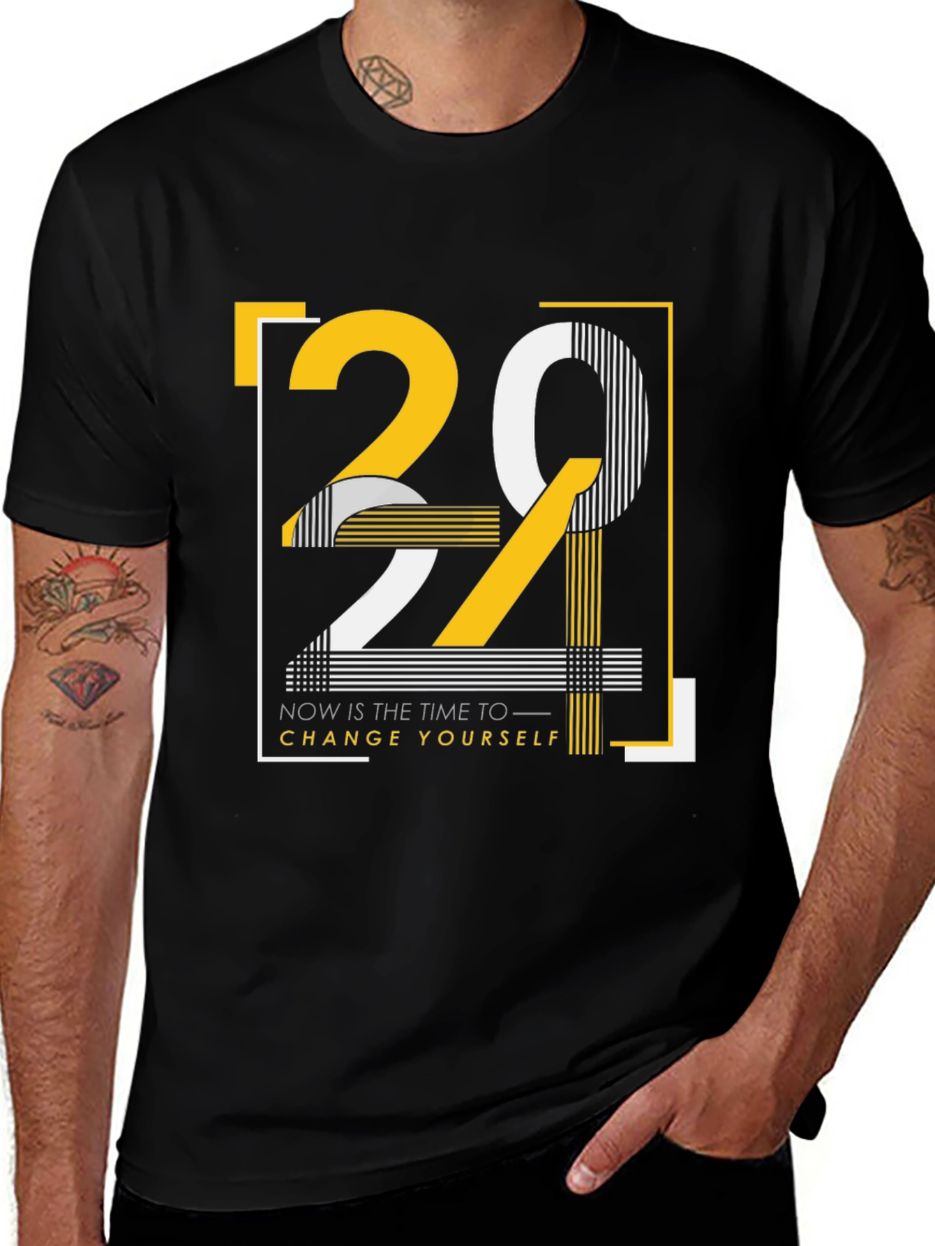 Variant 26 of Motivational Graphic T-Shirt: Change Yourself