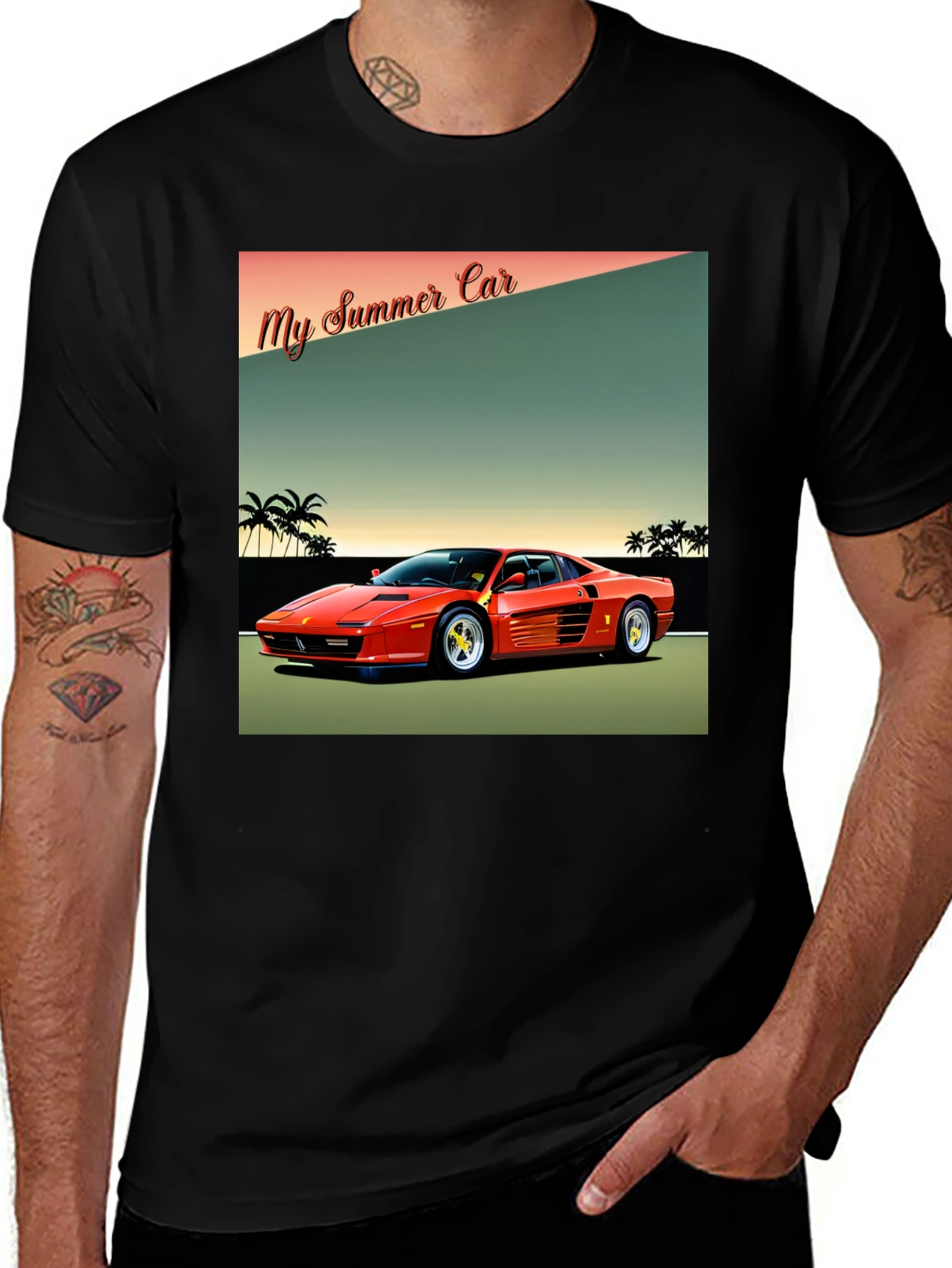 Variant 4 of My Summer Car T-Shirt - Ferrari Retro Style