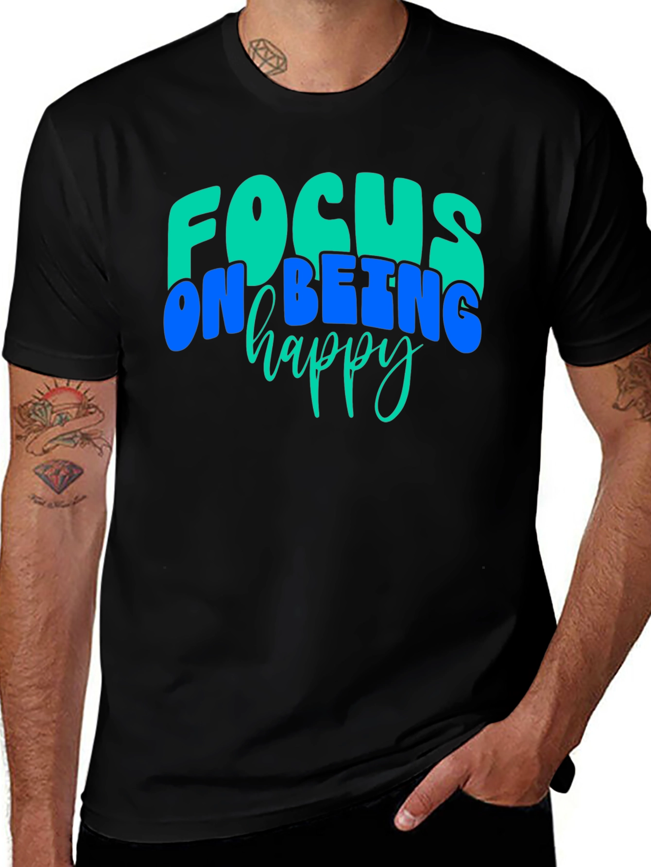 Variant 6 of Focus On Being Happy Graphic Tee - Unisex