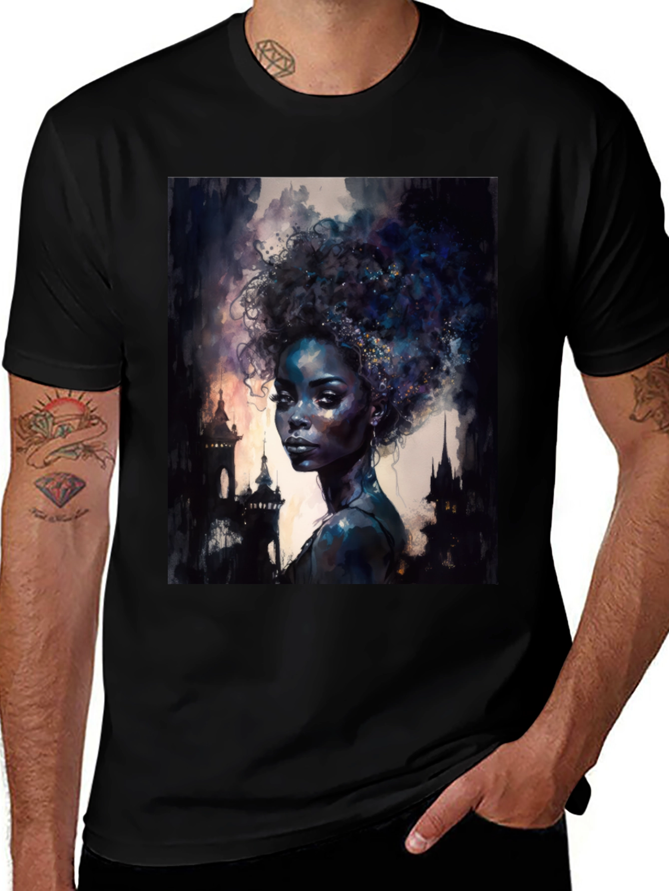 Variant 30 of Afro Art Black T-Shirt