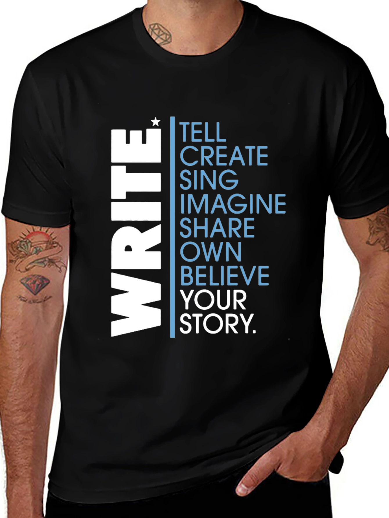 Variant 10 of Inspiring "Write Your Story" Graphic Tee - Black