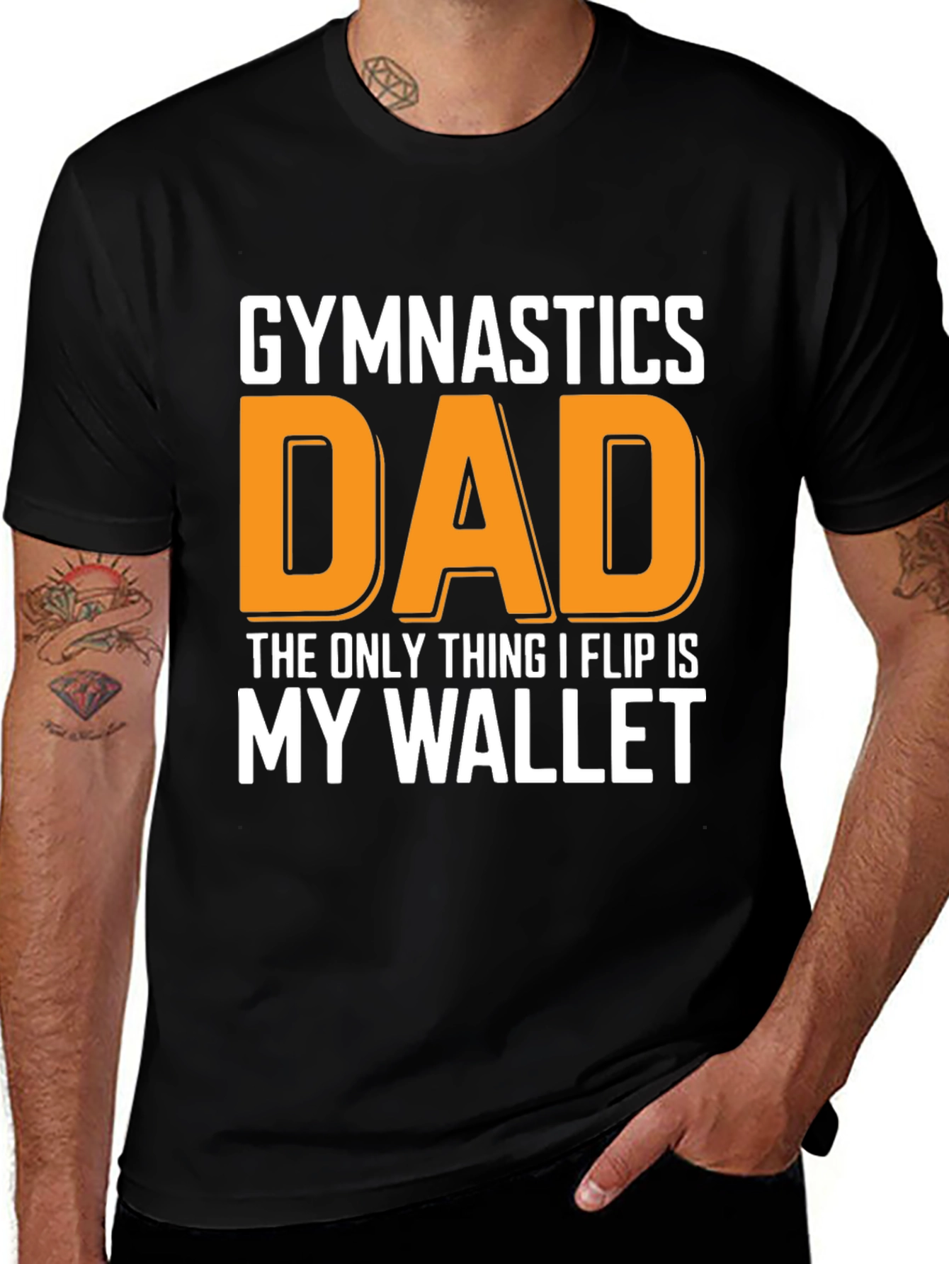 Gymnastics Dad T-Shirt - The Only Thing I Flip Is My Wallet