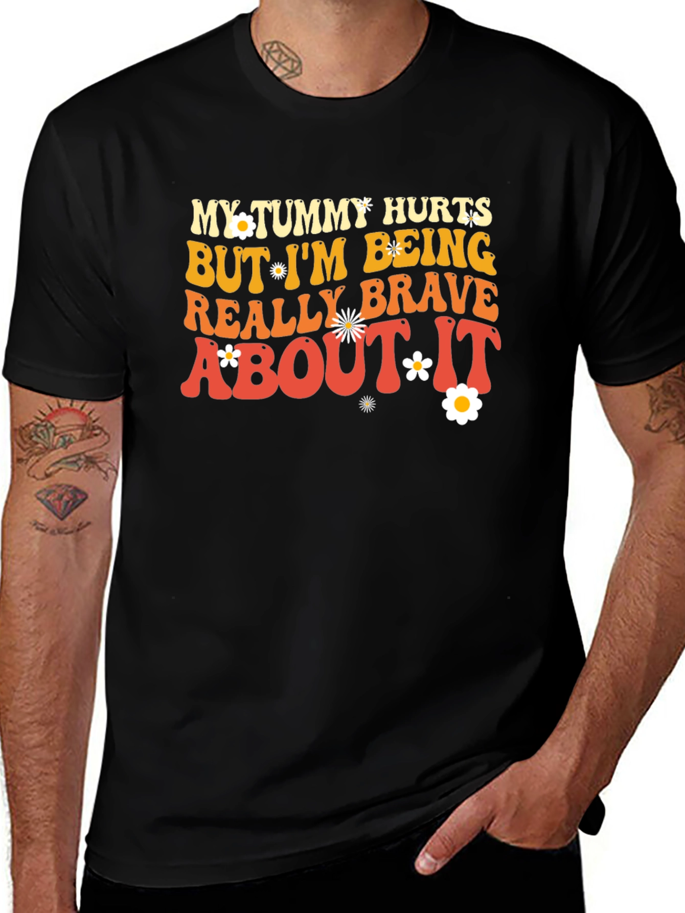 Humorous "My Tummy Hurts" Graphic T-Shirt