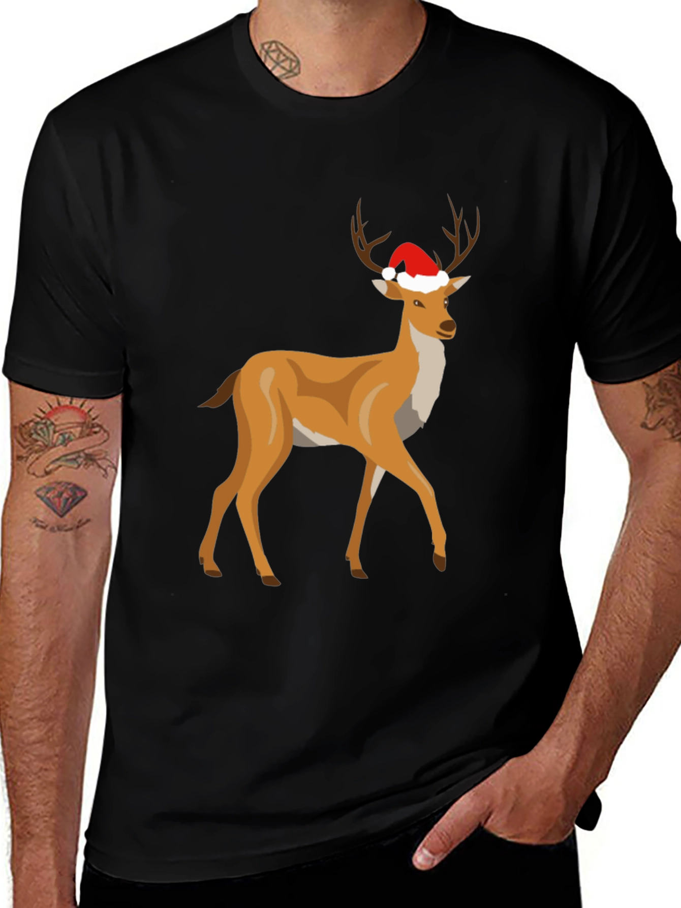 Variant 16 of Festive Deer Graphic Tee - Holiday Style