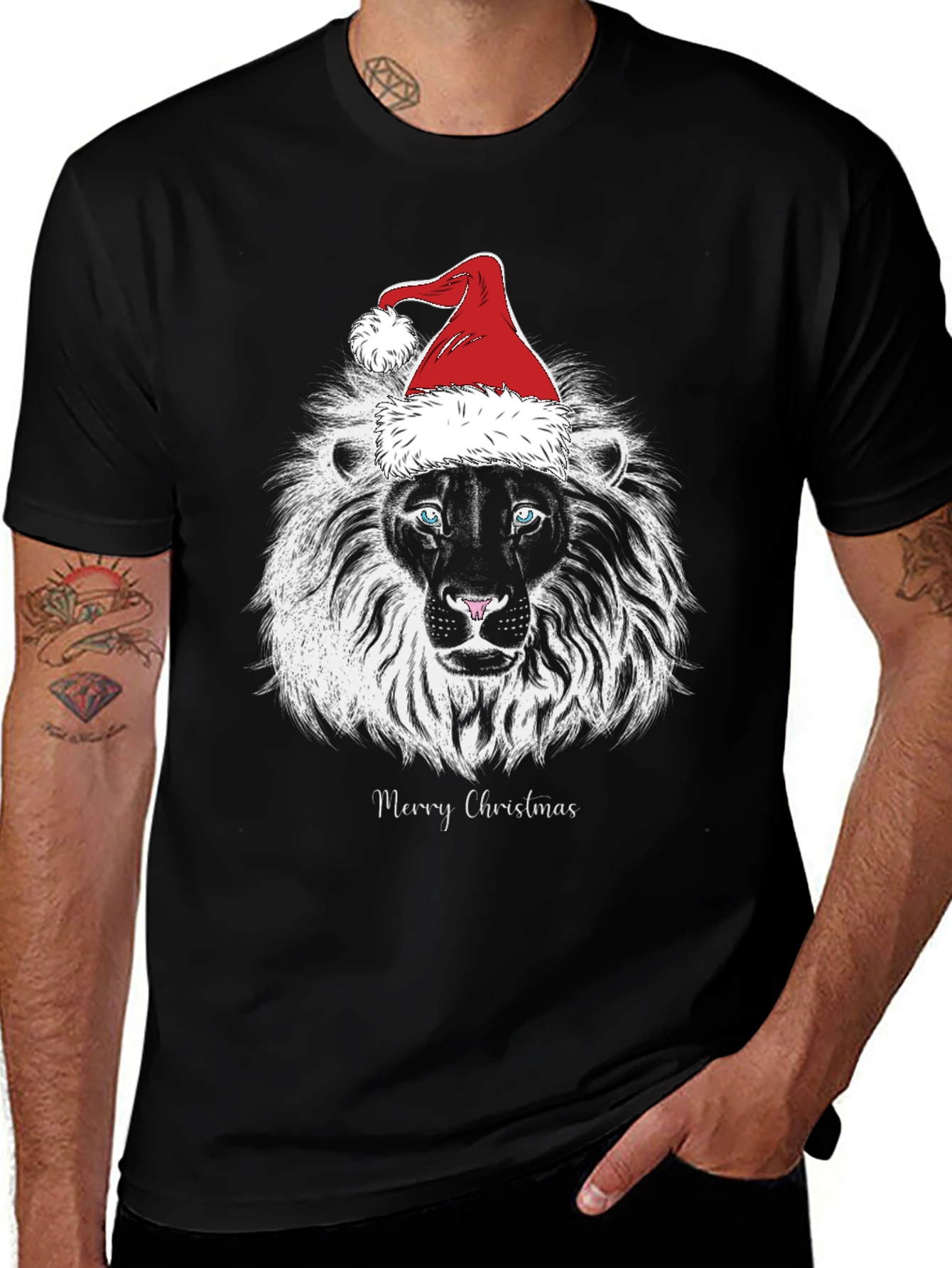 Variant 13 of Lion Merry Christmas Graphic T-Shirt