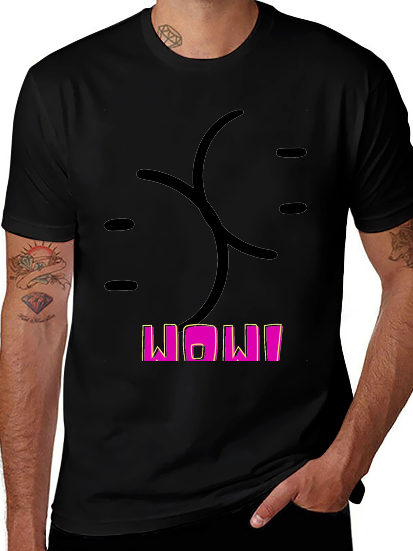 Variant 23 of Funny Butt Graphic Black T-Shirt for Men