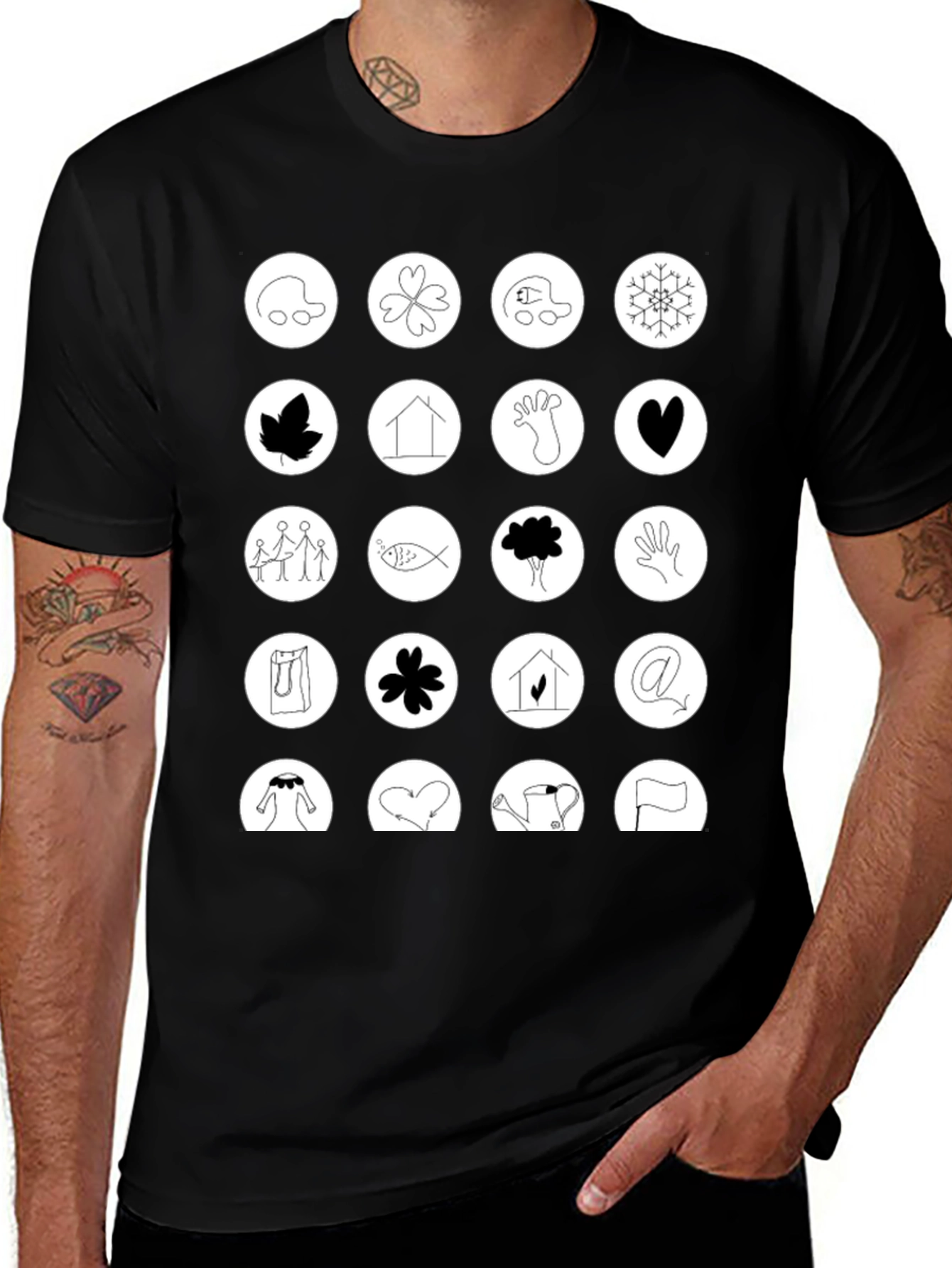 Variant 19 of Symbol Art Graphic T-Shirt: Unique Icon Design